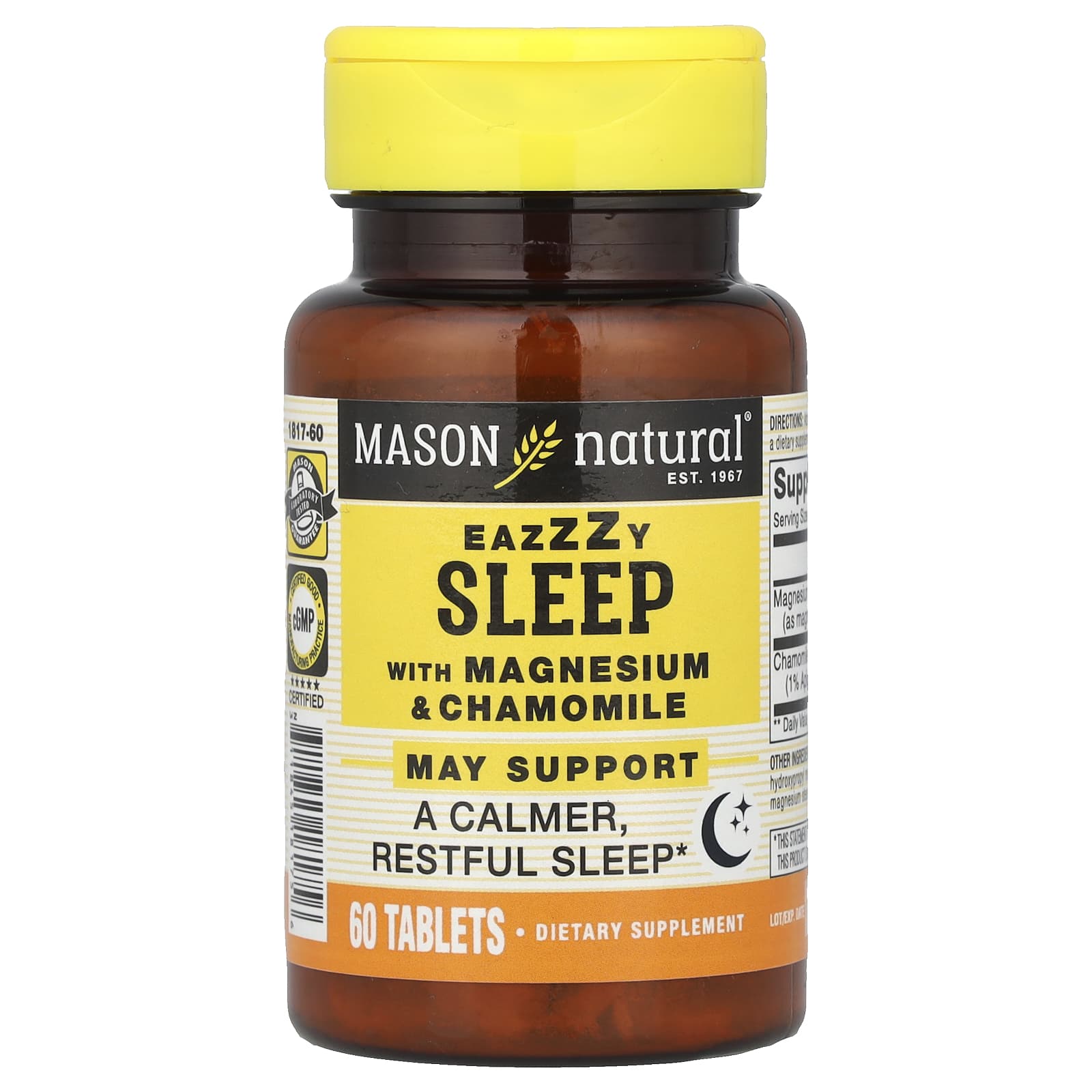Mason Natural Eazzzy Sleep, with Magnesium & Chamomile – 60 comprimés — Tunisie