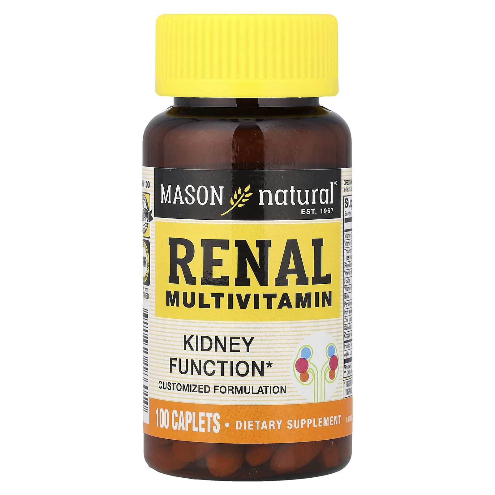 Mason Natural Renal Multivitamin, 100 Caplets — Tunisie