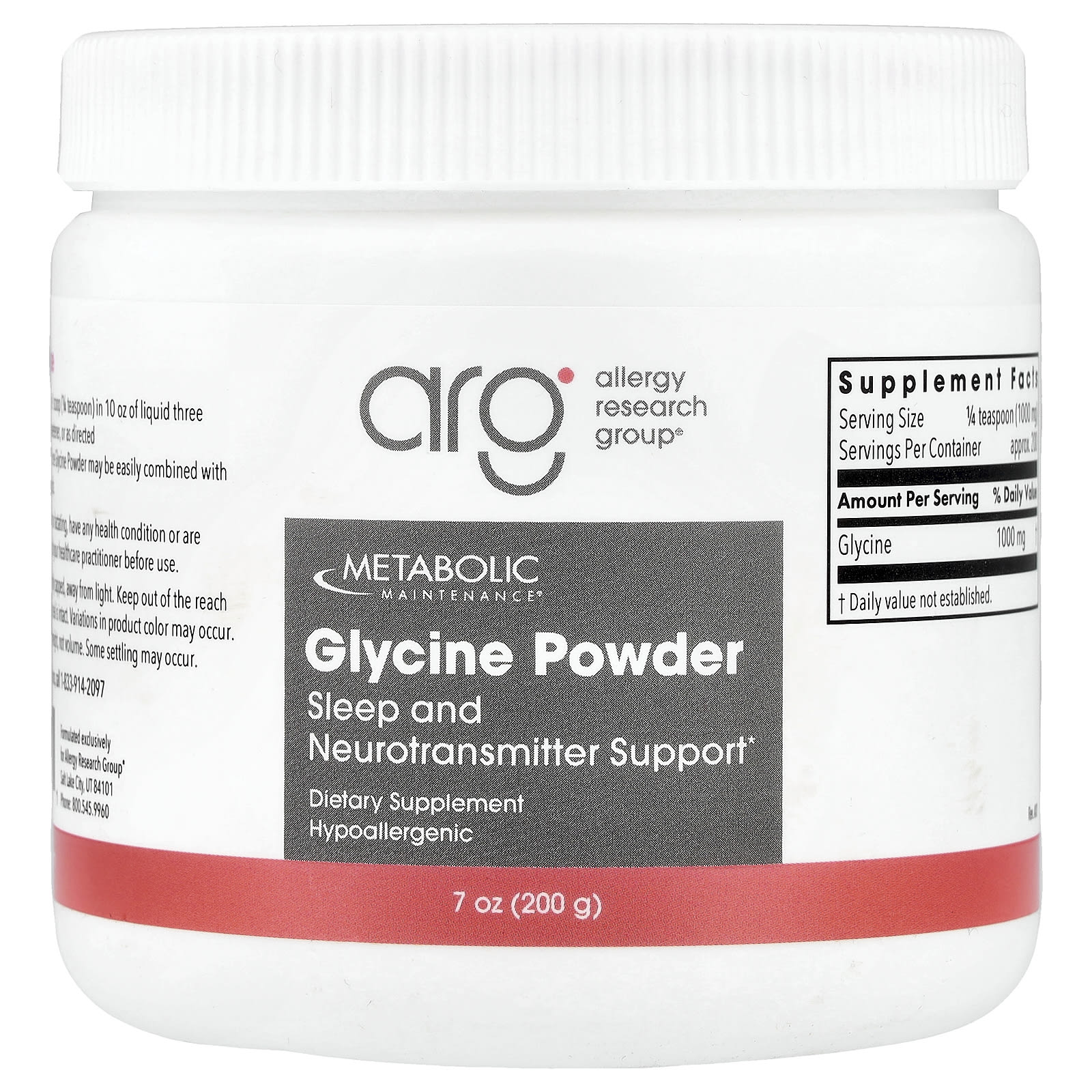 Metabolic Maintenance Glycine Powder – 200 g — Tunisie