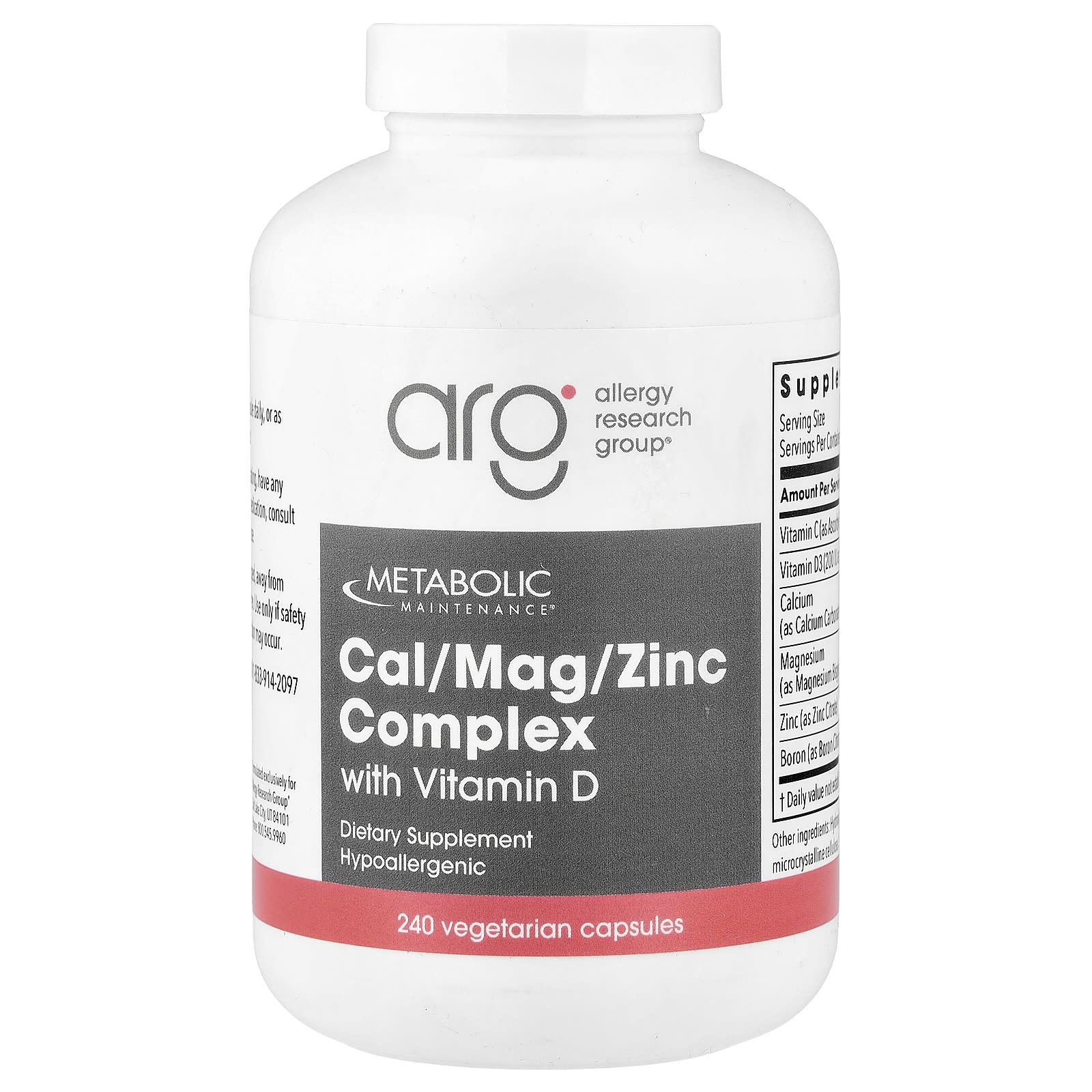 Metabolic Maintenance Cal/Mag/Zinc Complex with Vitamin D – 240 gélules végétales — Tunisie