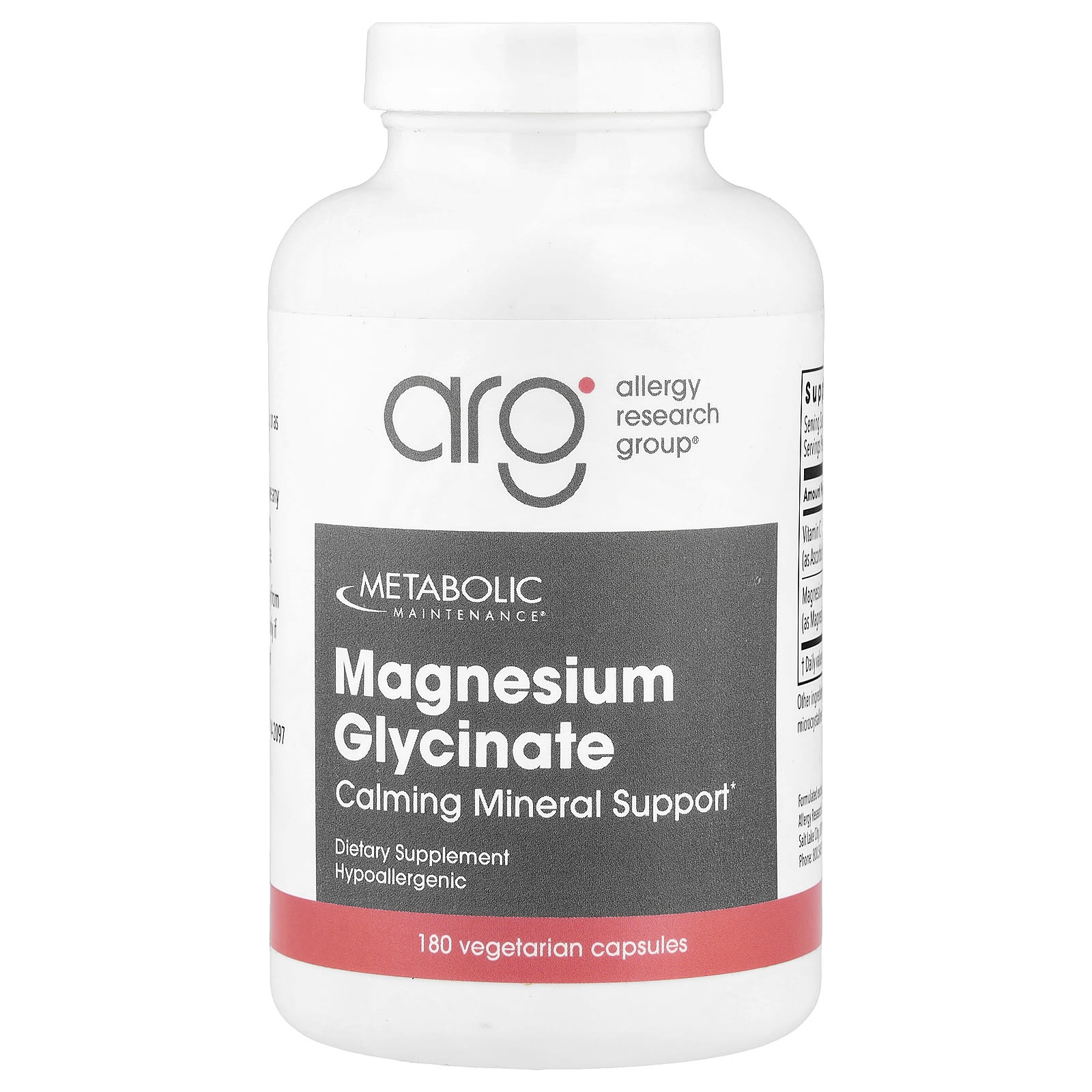 Metabolic Maintenance Magnesium Glycinate – 180 gélules végétales — Tunisie