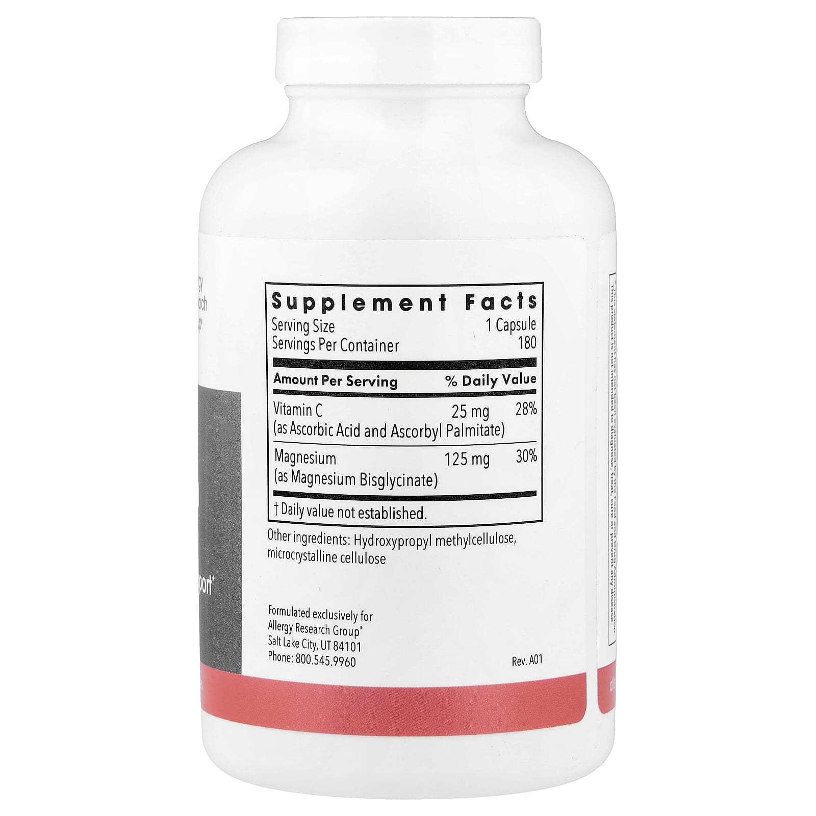 Metabolic Maintenance Magnesium Glycinate – 180 gélules végétales — photo 2 sur 2