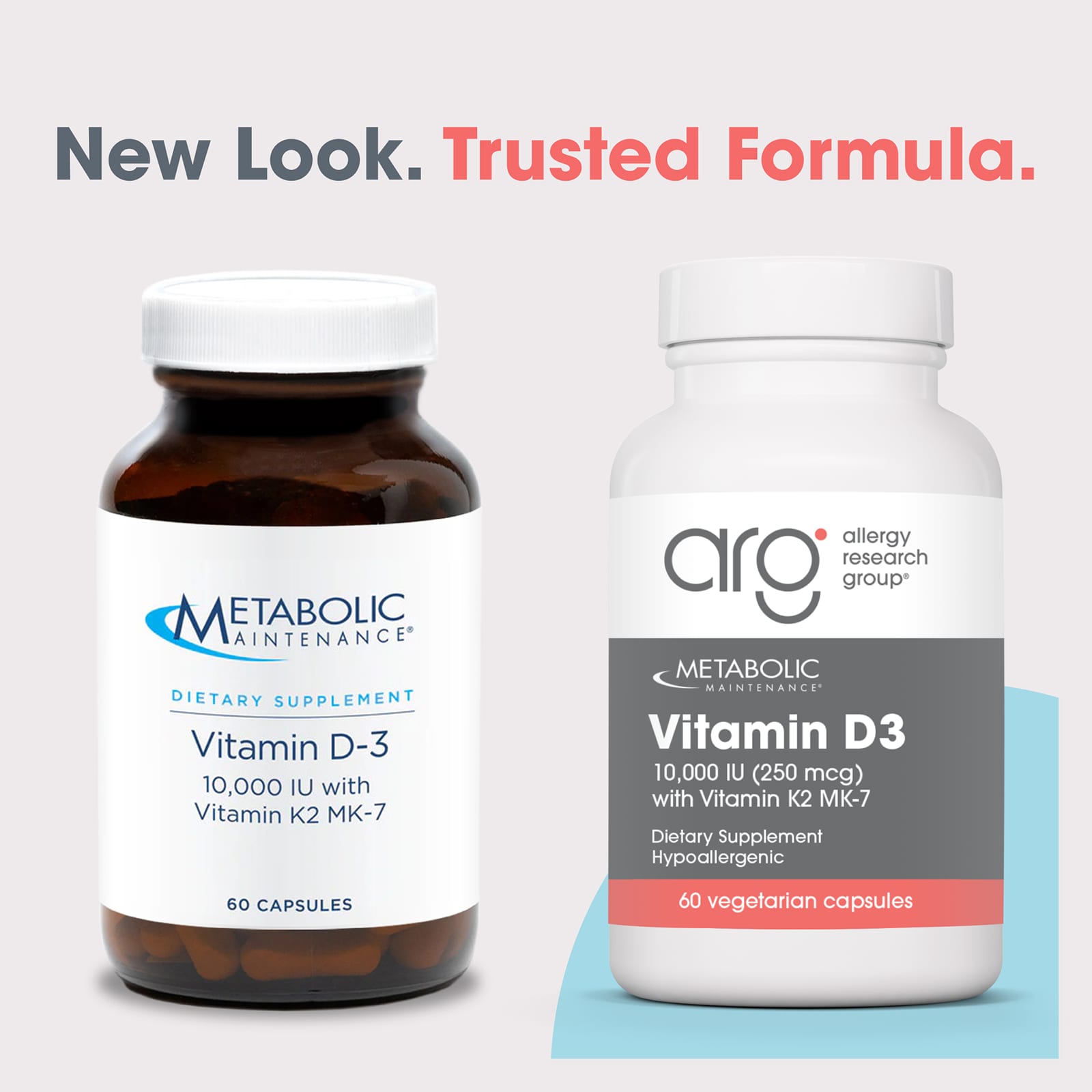 Metabolic Maintenance Vitamin D3 with Vitamin K2 MK-7 – 60 gélules végétales — étiquette 1