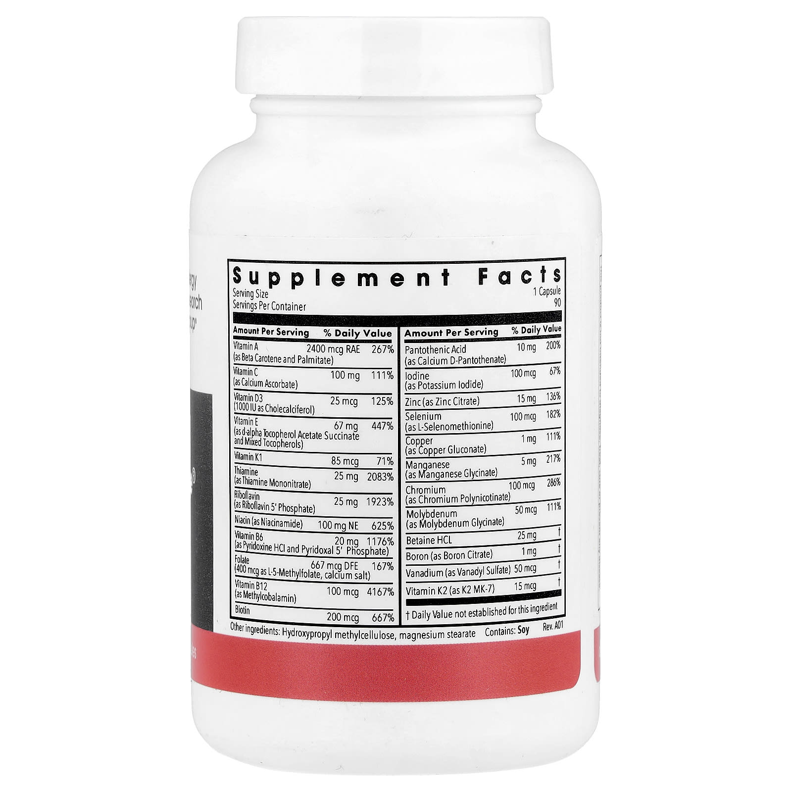 Metabolic Maintenance The Big One without Iron Multivitamin – 90 gélules végétales — photo 2 sur 2