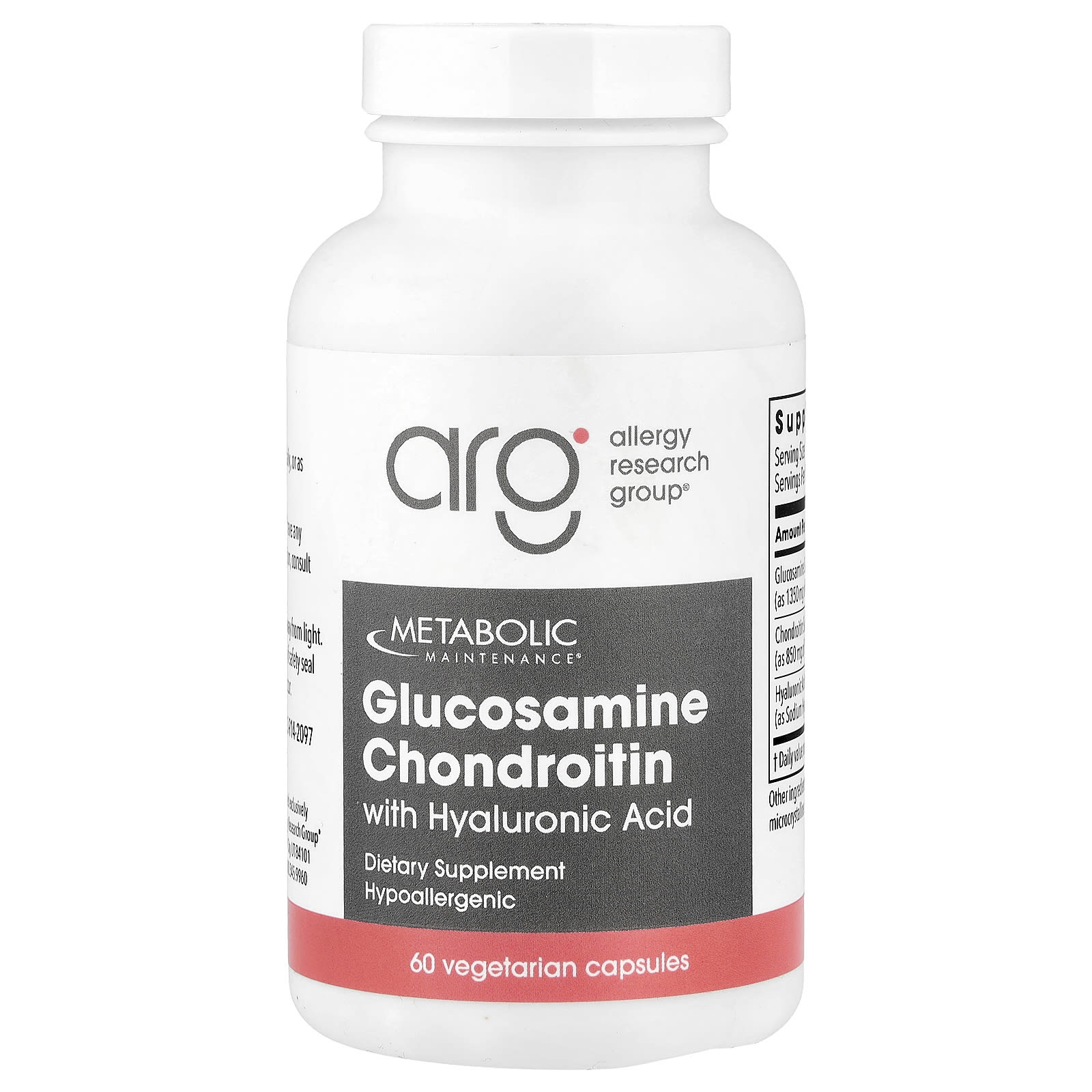 Metabolic Maintenance Glucosamine Chondroitin with Hyaluronic Acid – 60 gélules végétales — Tunisie