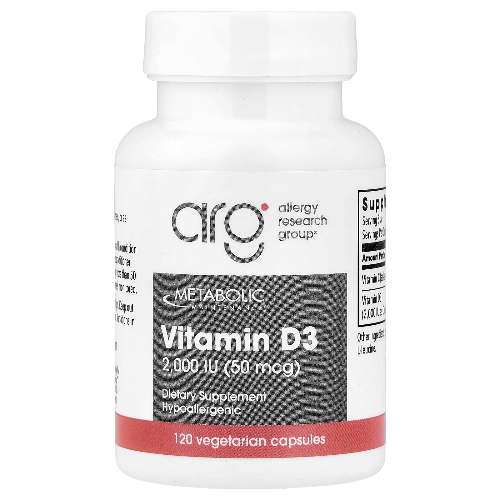 Metabolic Maintenance Vitamin D-3 – 120 gélules végétales — Tunisie