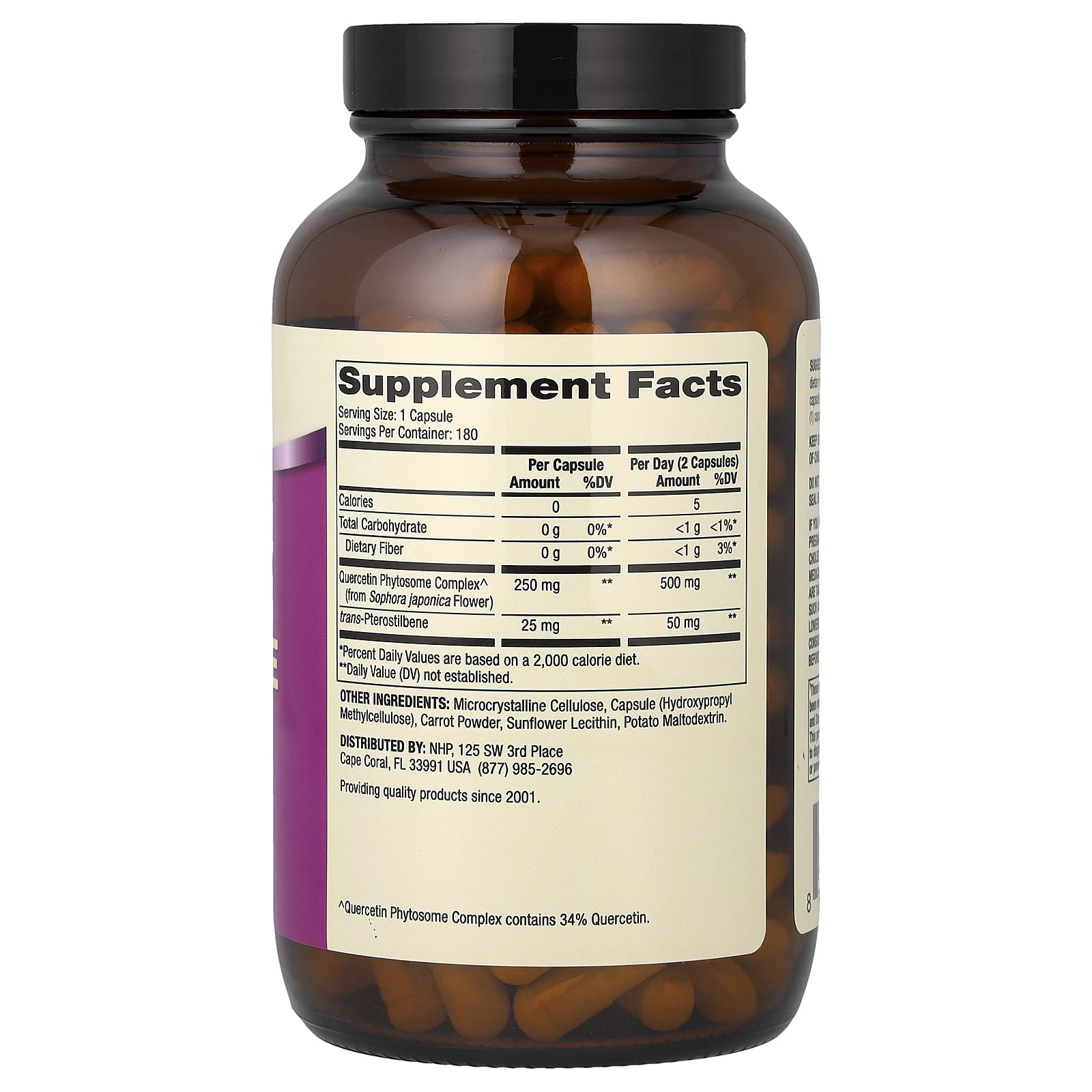 Dr. Mercola Quercetin and Pterostilbene, Advanced – 180 gélules — photo 2 sur 2