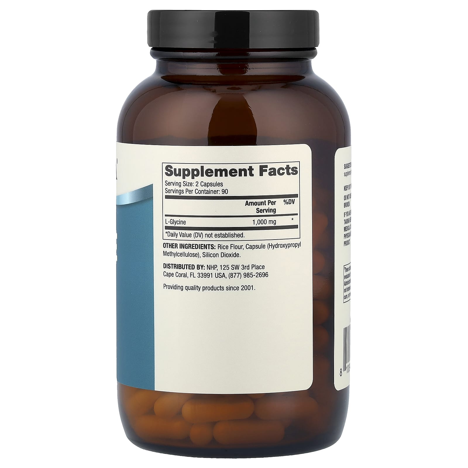 Dr. Mercola L-Glycine – 180 gélules — photo 2 sur 2