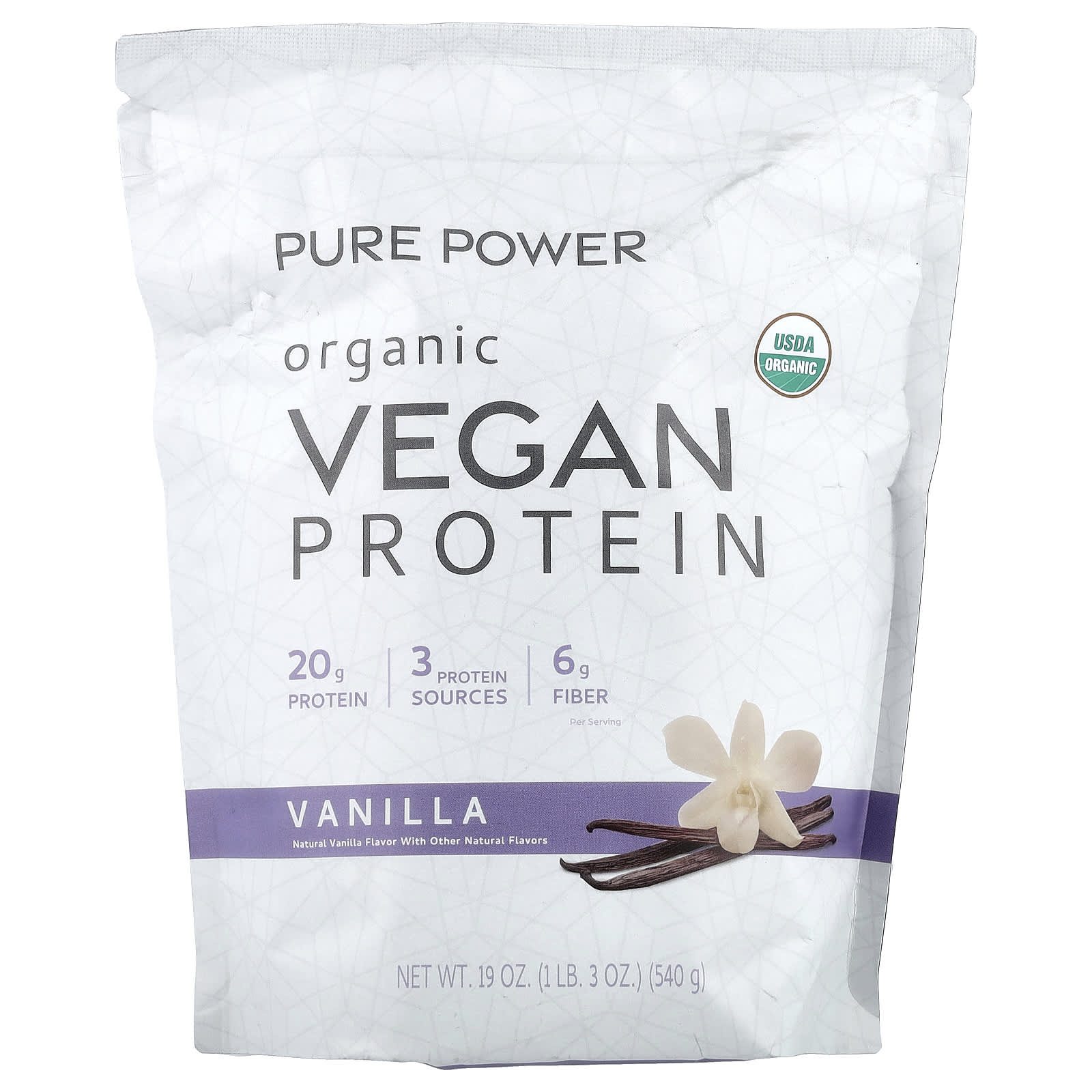 Dr. Mercola Pure Power, Organic Vegan Protein – Vanilla – 540 g — Tunisie