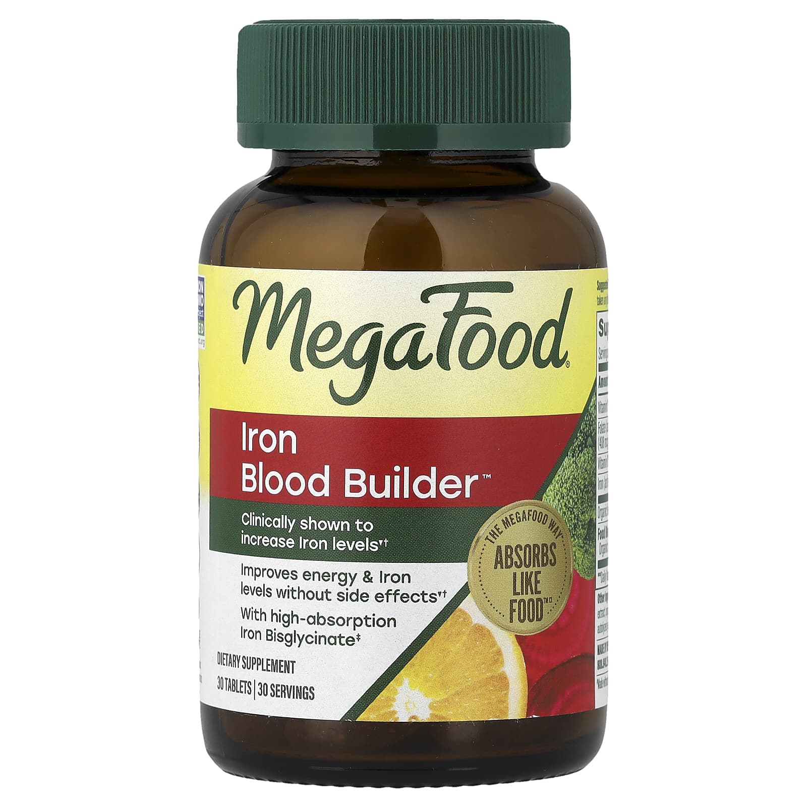 MegaFood Iron Blood Builder – 30 comprimés — Tunisie
