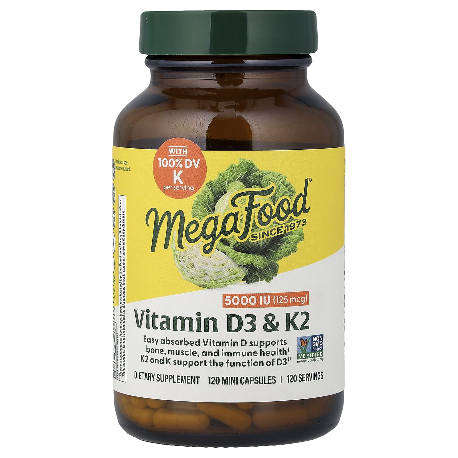 MegaFood Vitamin D3 & K2, 120 Mini Capsules — Tunisie