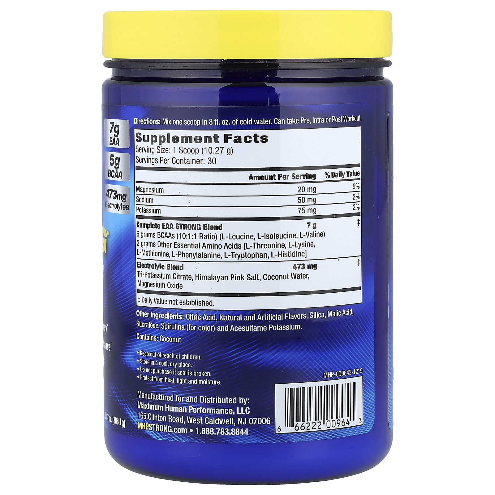 MHP EAA Strong – Blue Raspberry – 308,1 g — photo 2 sur 2