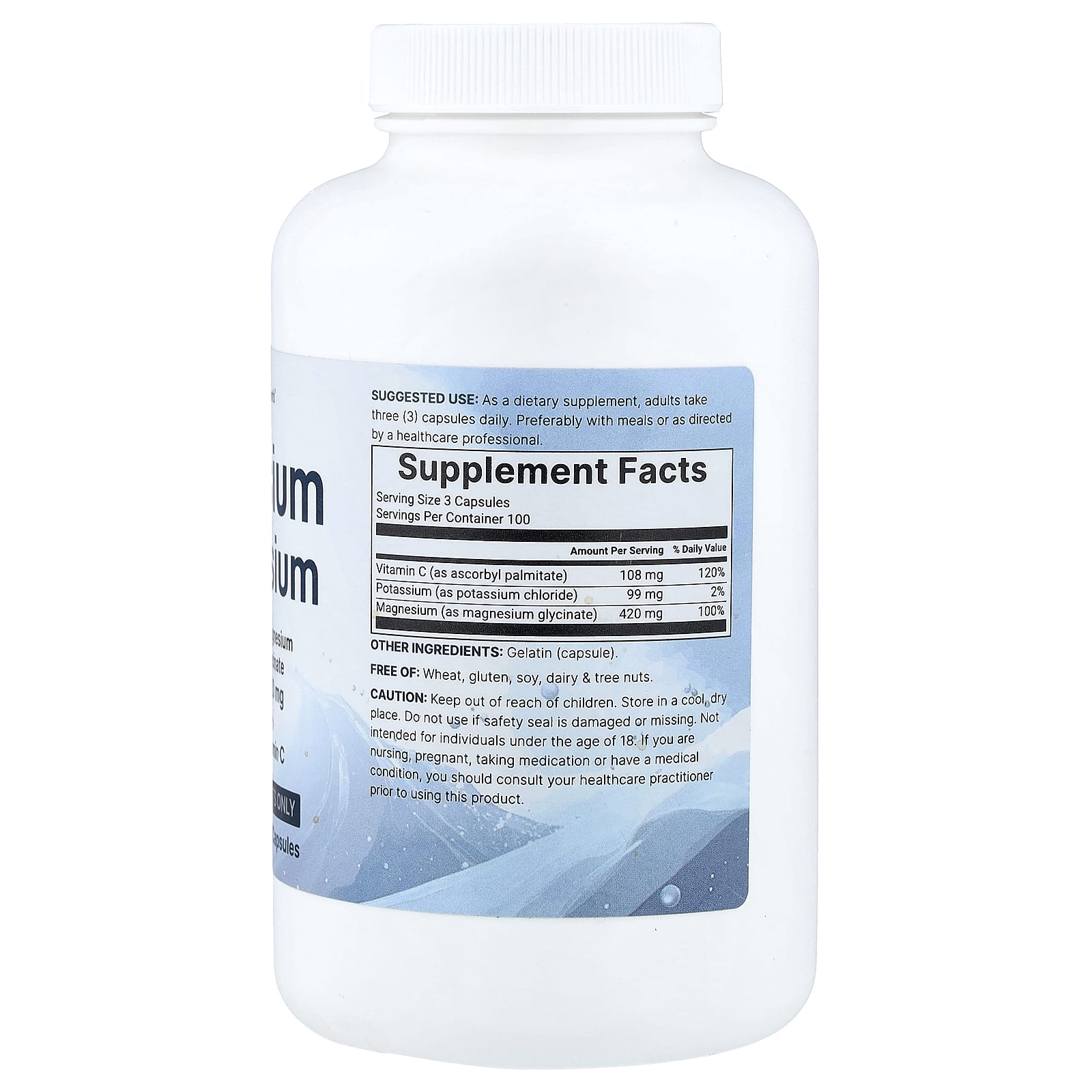 Micro Ingredients Potassium Magnesium – 300 gélules — photo 2 sur 2
