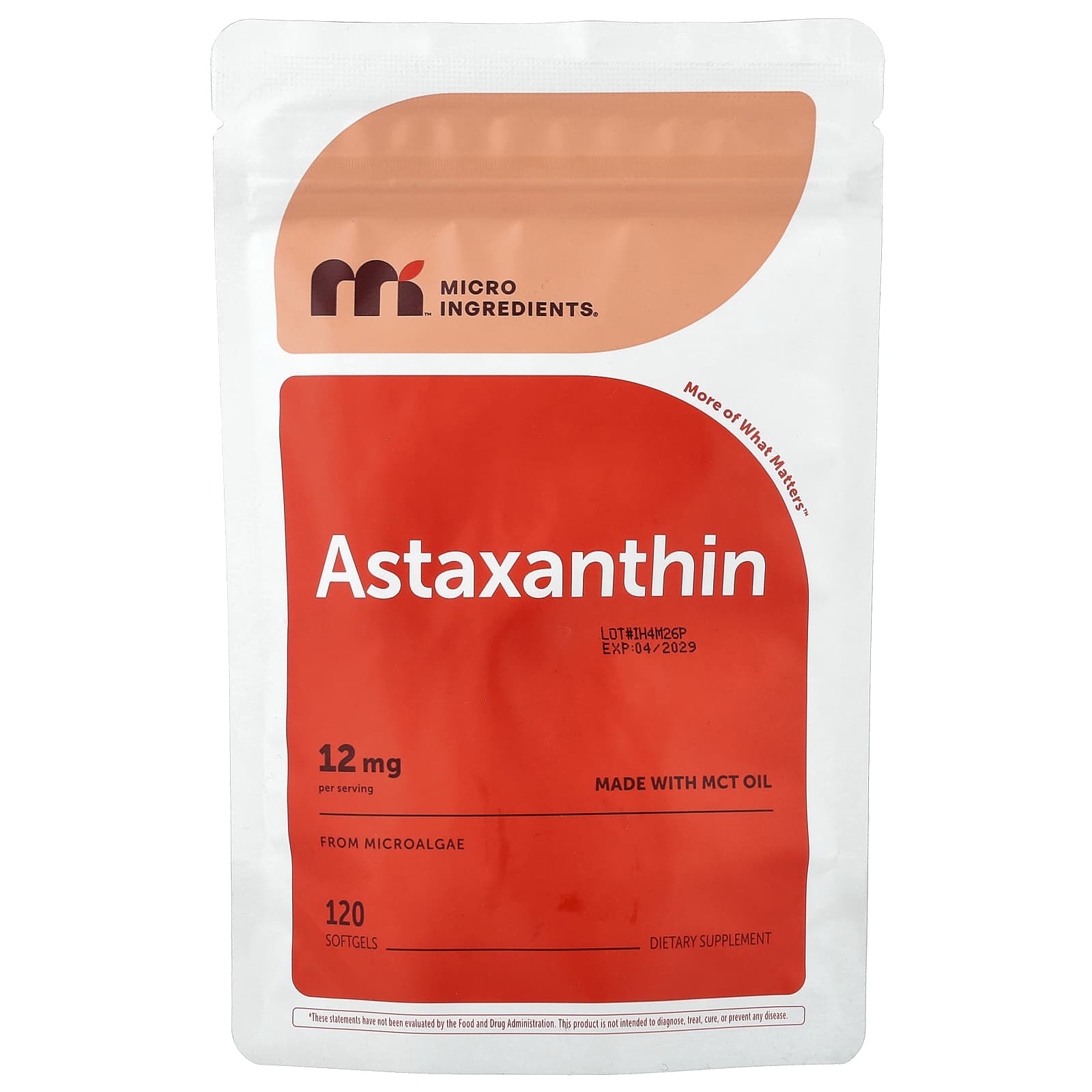 Micro Ingredients Astaxanthin – 120 capsules molles — Tunisie