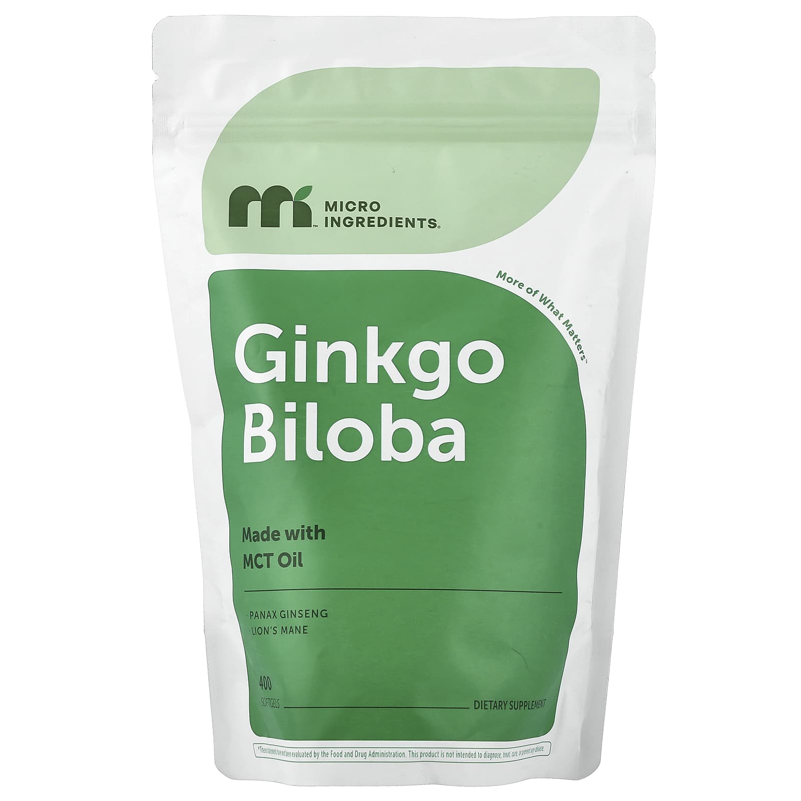 Micro Ingredients Ginkgo Biloba – 400 capsules molles — Tunisie