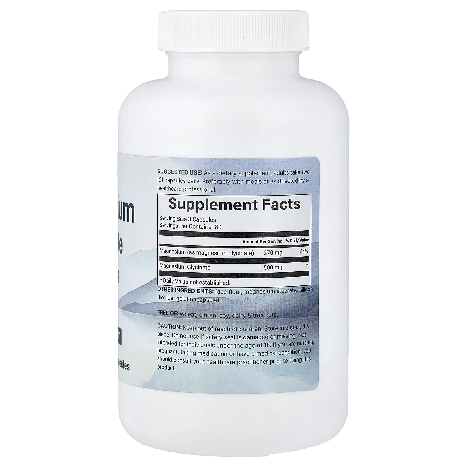 Micro Ingredients Magnesium Glycinate – 240 gélules — photo 2 sur 2