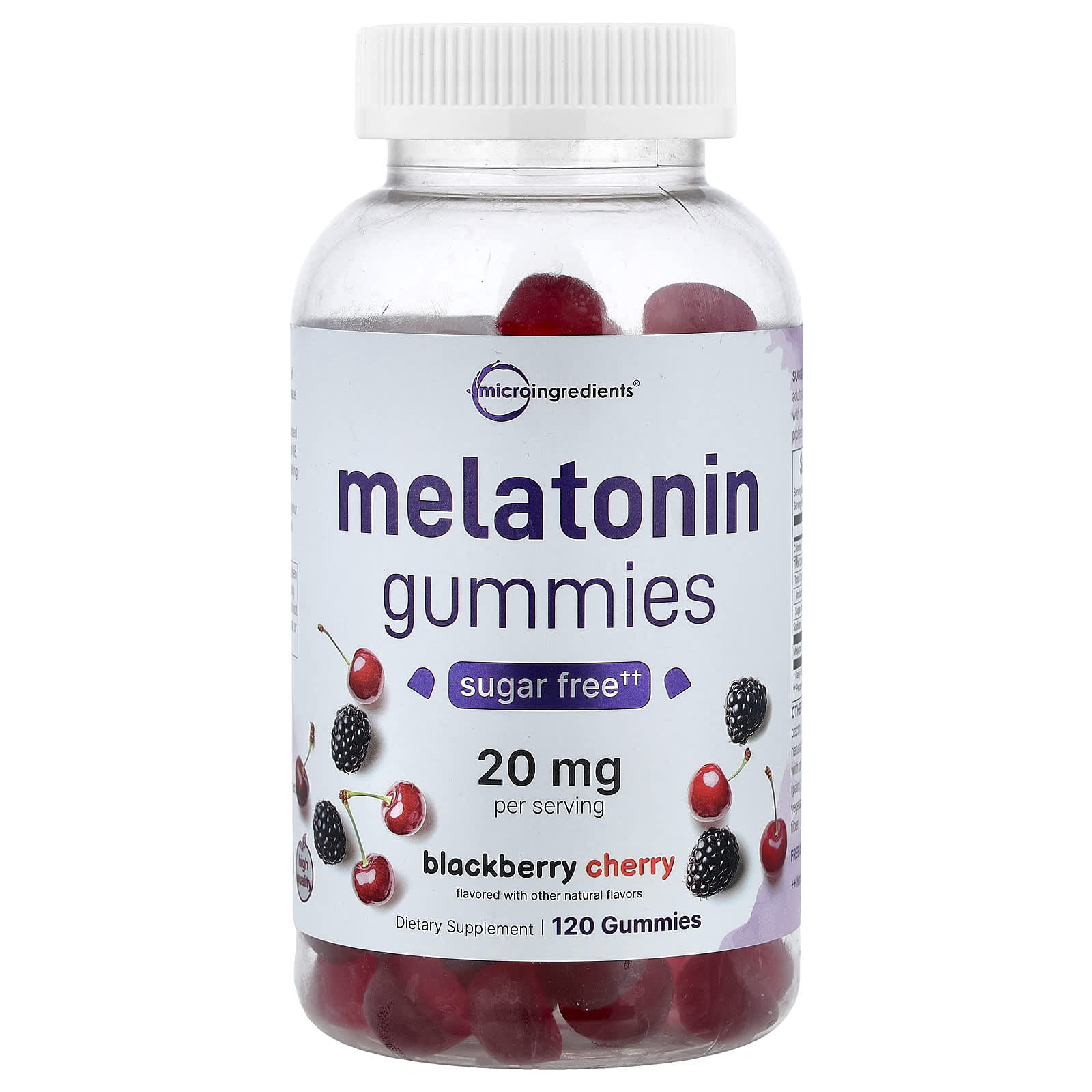 Micro Ingredients Melatonin Gummies – Blackberry Cherry – 120 gommes — Tunisie