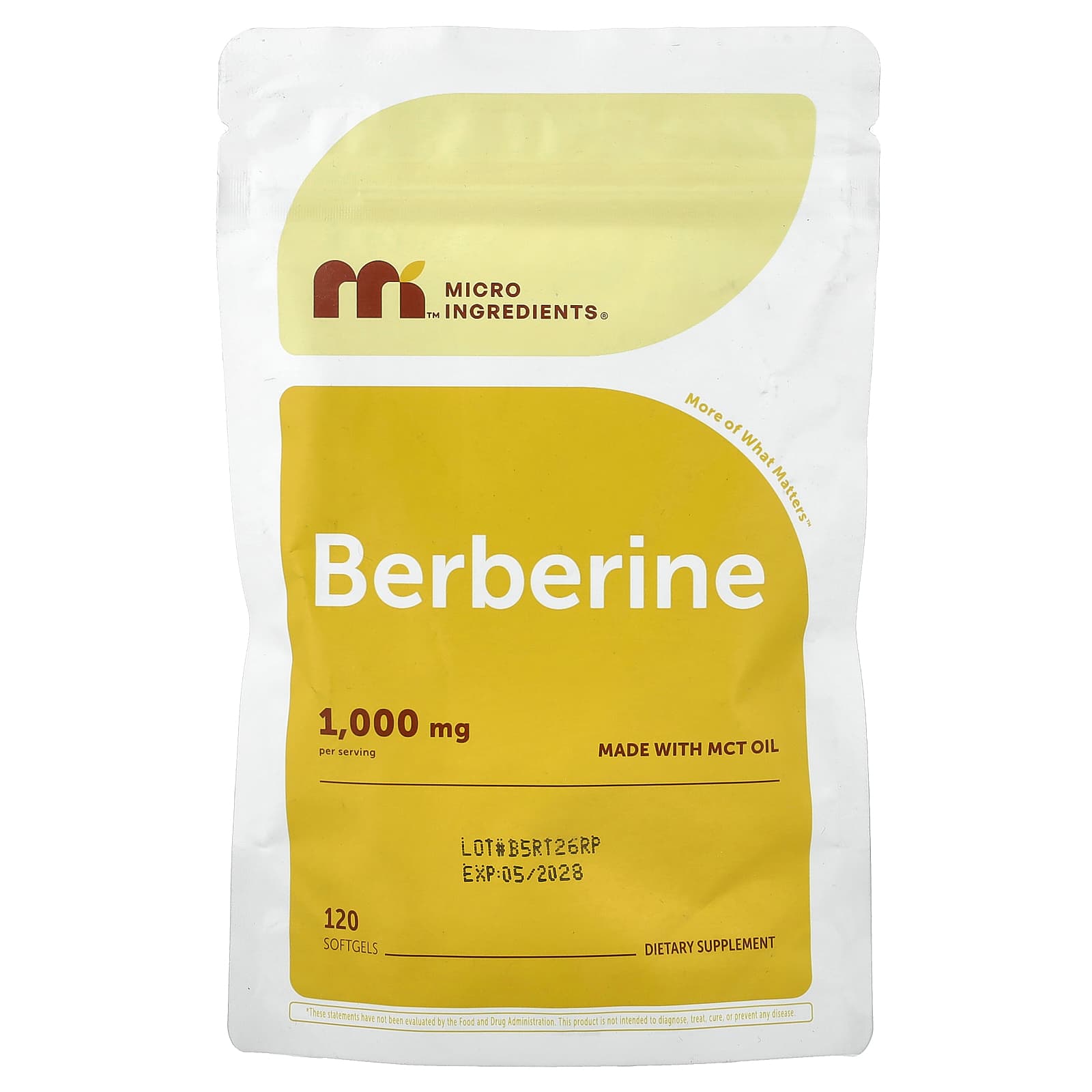 Micro Ingredients Berberine – 120 capsules molles — Tunisie