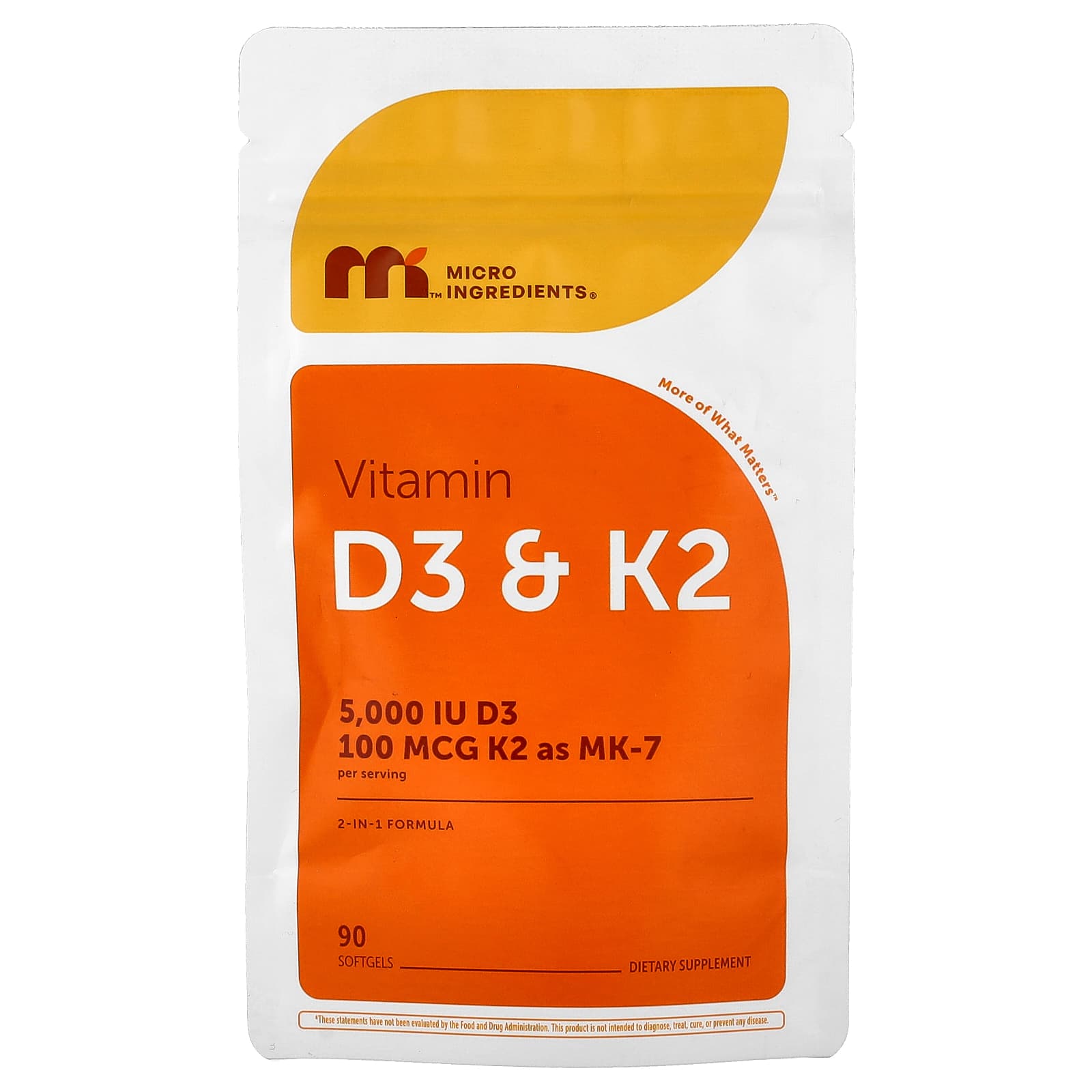 Micro Ingredients Vitamin D3 & K2 – 90 capsules molles — Tunisie