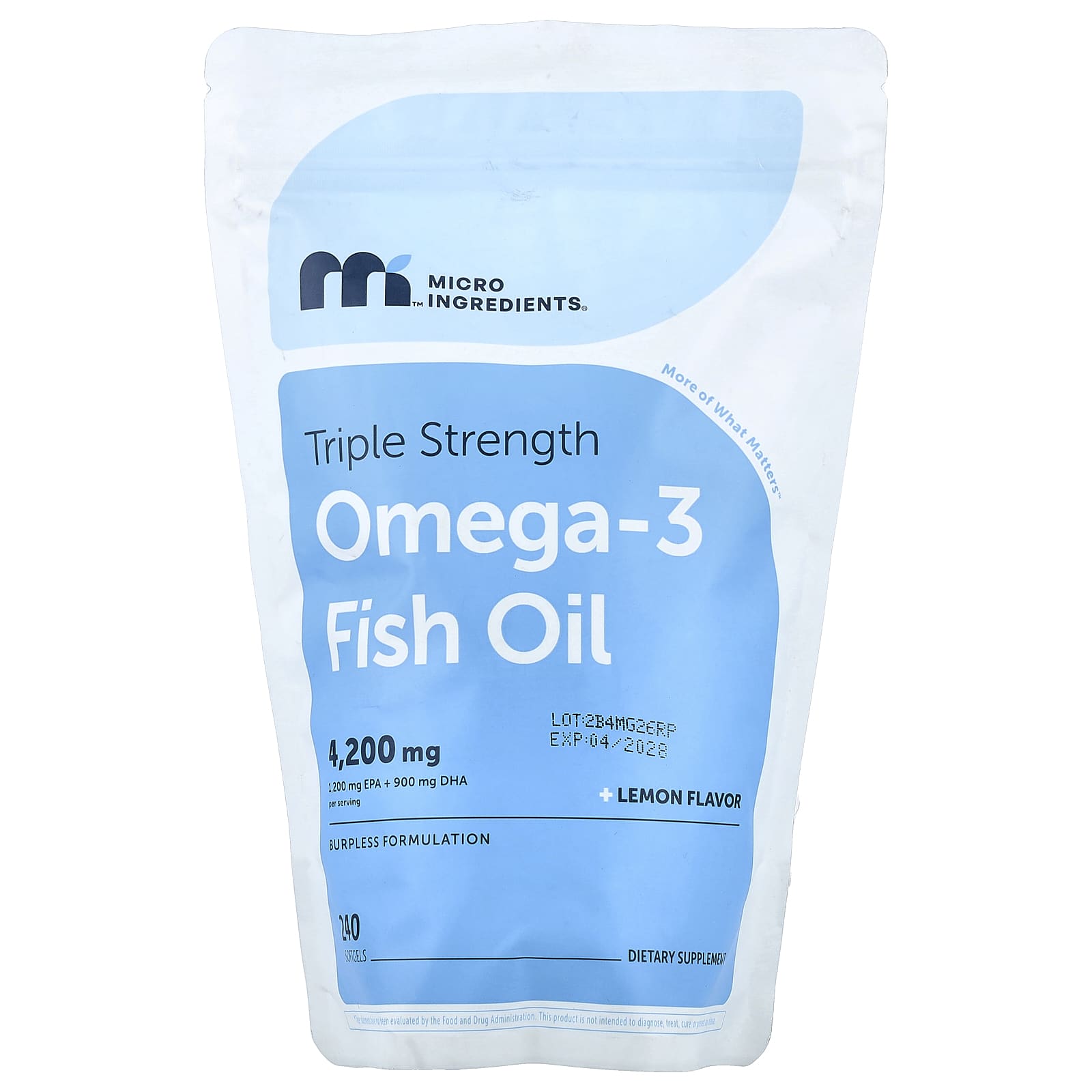 Micro Ingredients Omega-3 Fish Oil – Lemon – 240 capsules molles — Tunisie