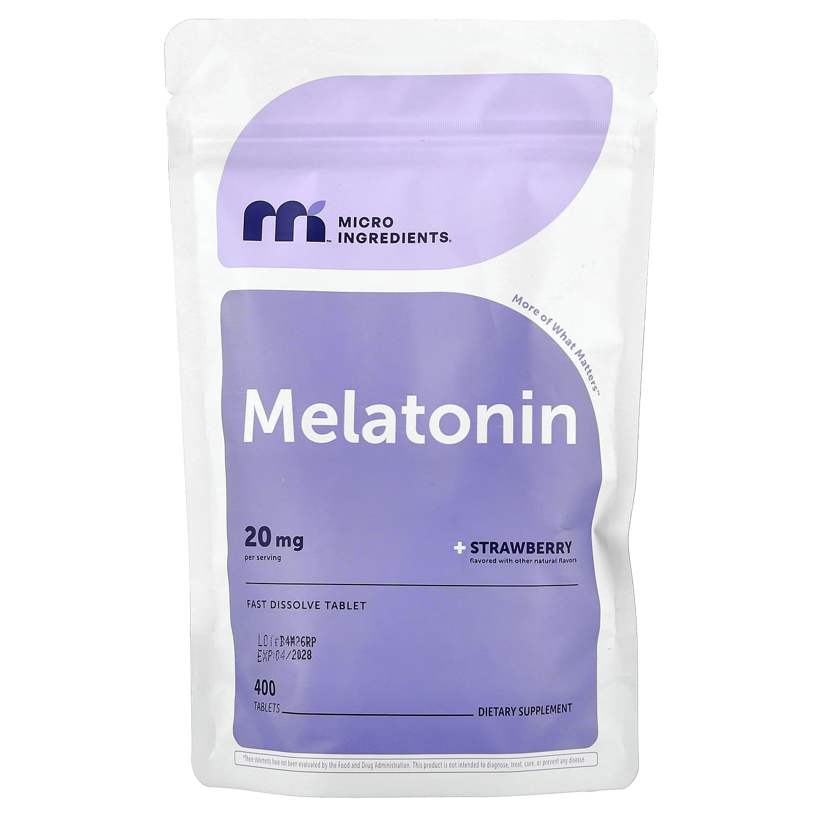Micro Ingredients Melatonin – Strawberry – 400 comprimés — Tunisie
