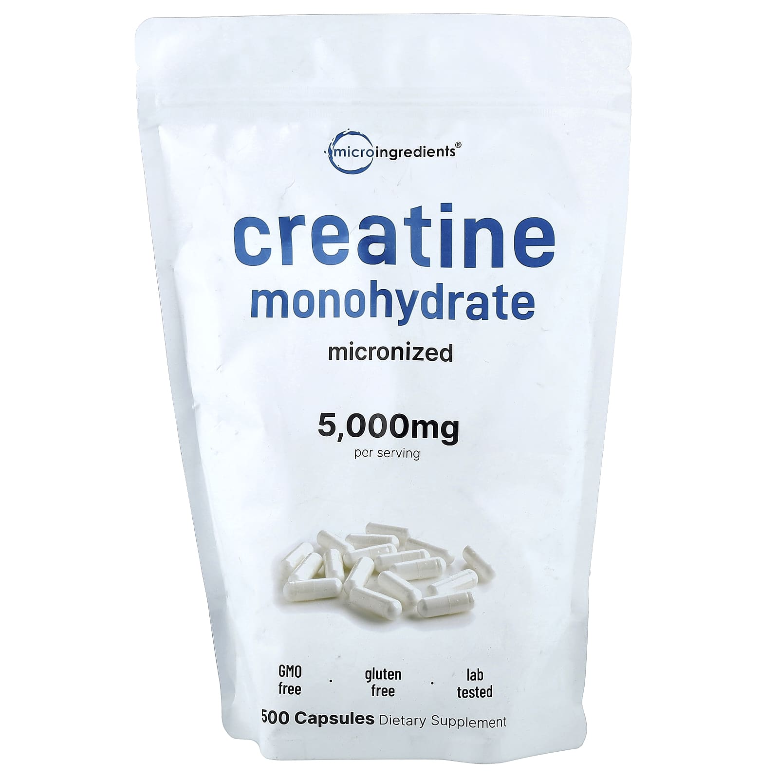 Micro Ingredients Creatine Monohydrate – 500 gélules — Tunisie