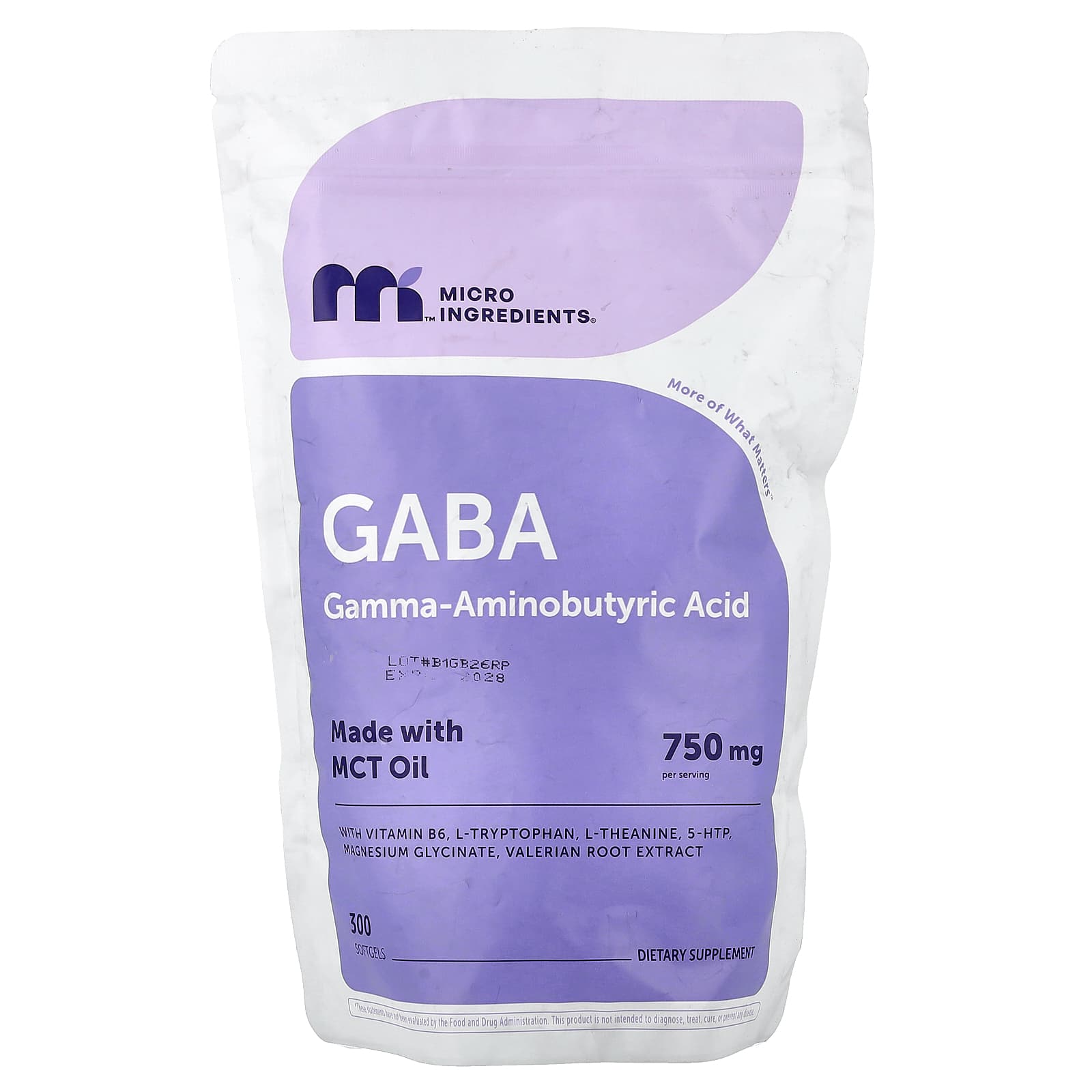 Micro Ingredients GABA – 300 capsules molles — Tunisie