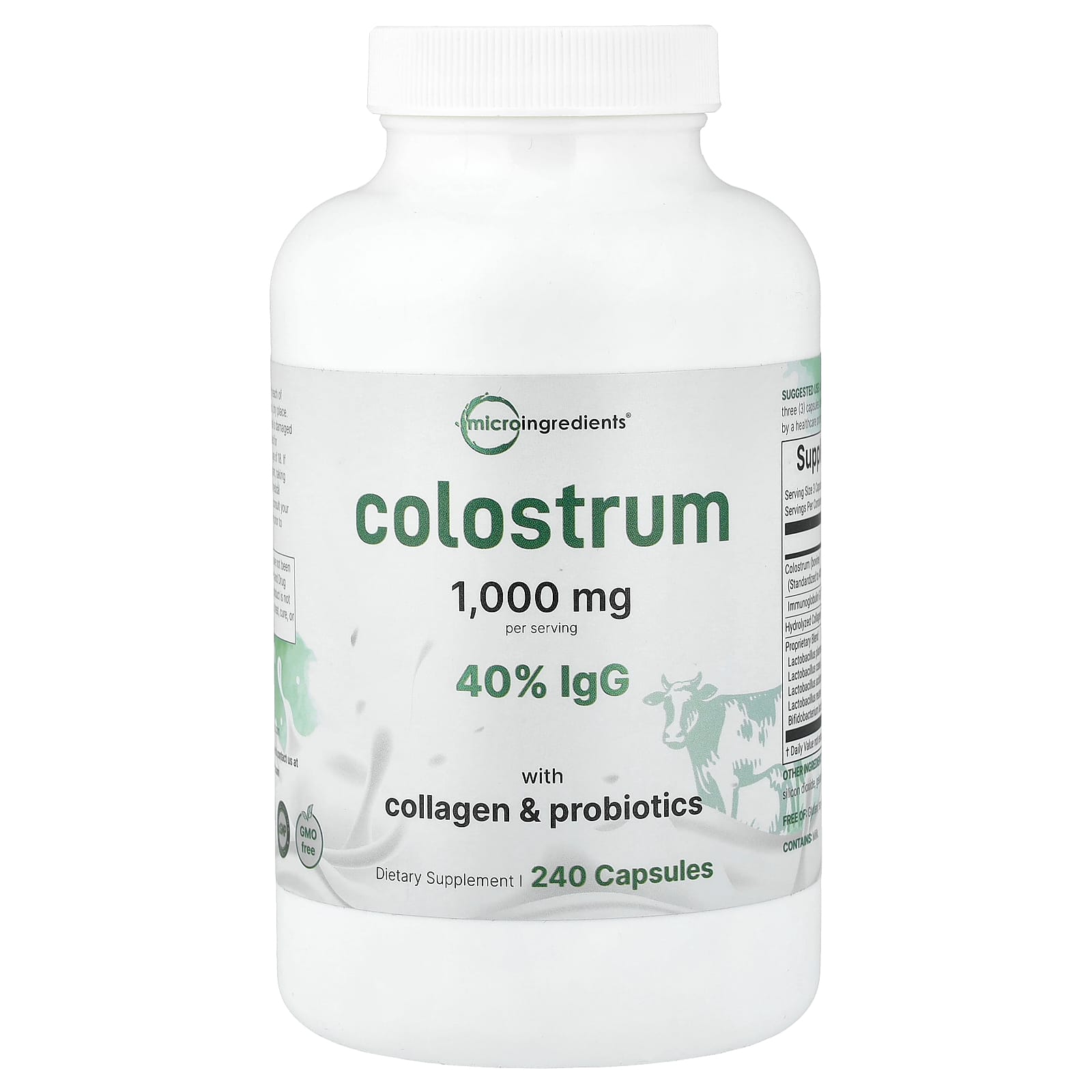 Micro Ingredients Colostrum with Collagen & Probiotics – 240 gélules — Tunisie