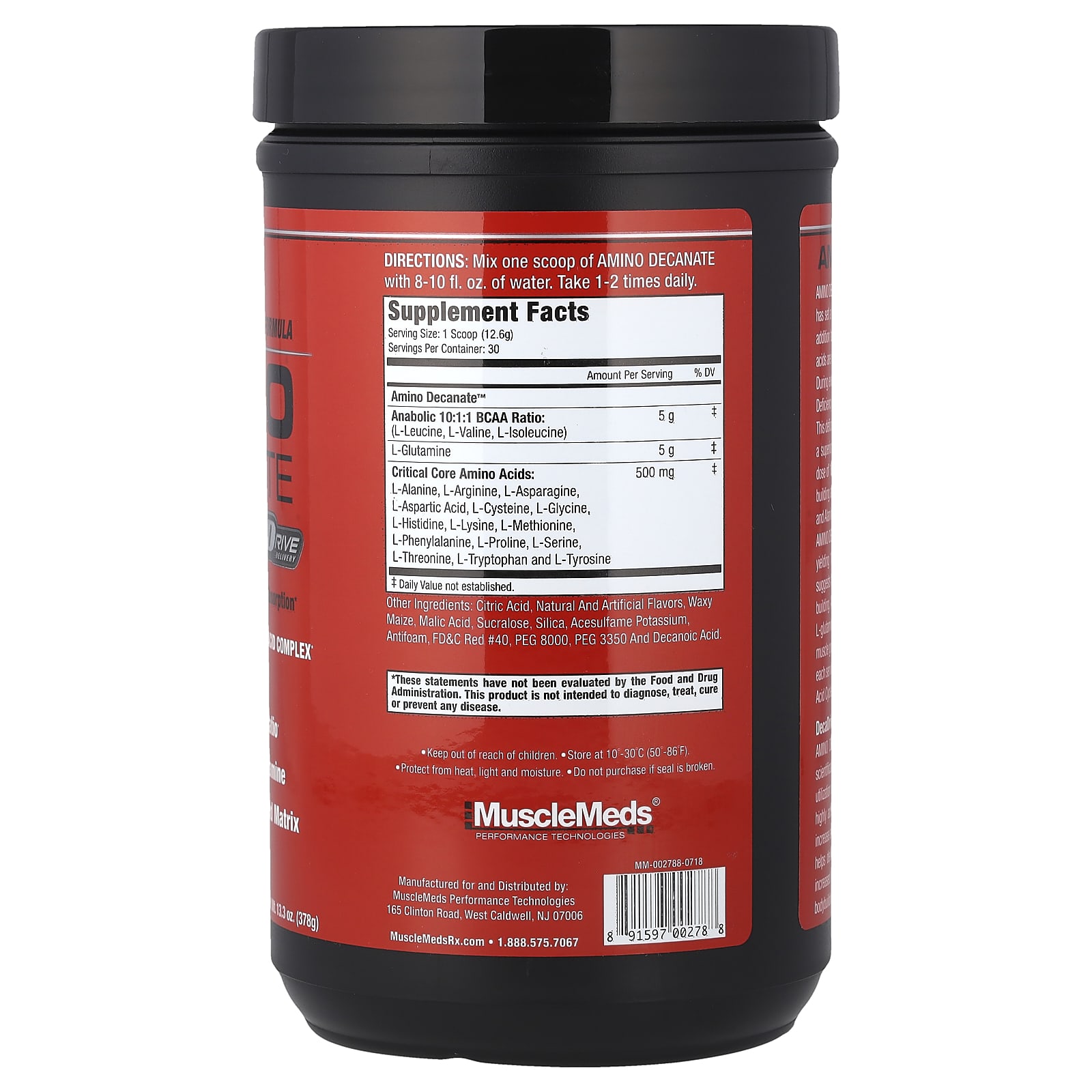 MuscleMeds Amino Decanate – Watermelon – 378 g — photo 2 sur 2