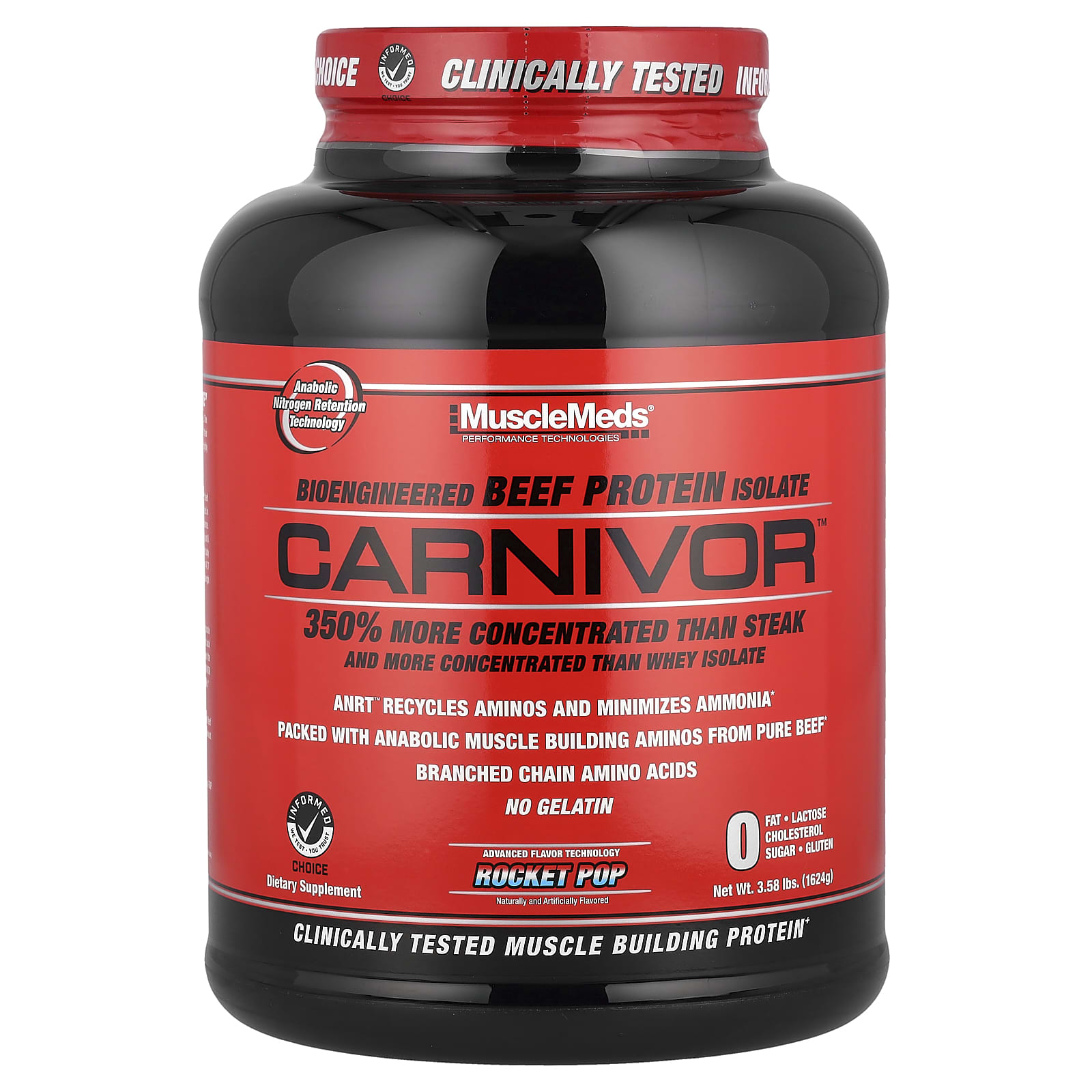 MuscleMeds Carnivor, Bioengineered Beef Protein Isolate, Rocket Pop – 1624 g — Tunisie