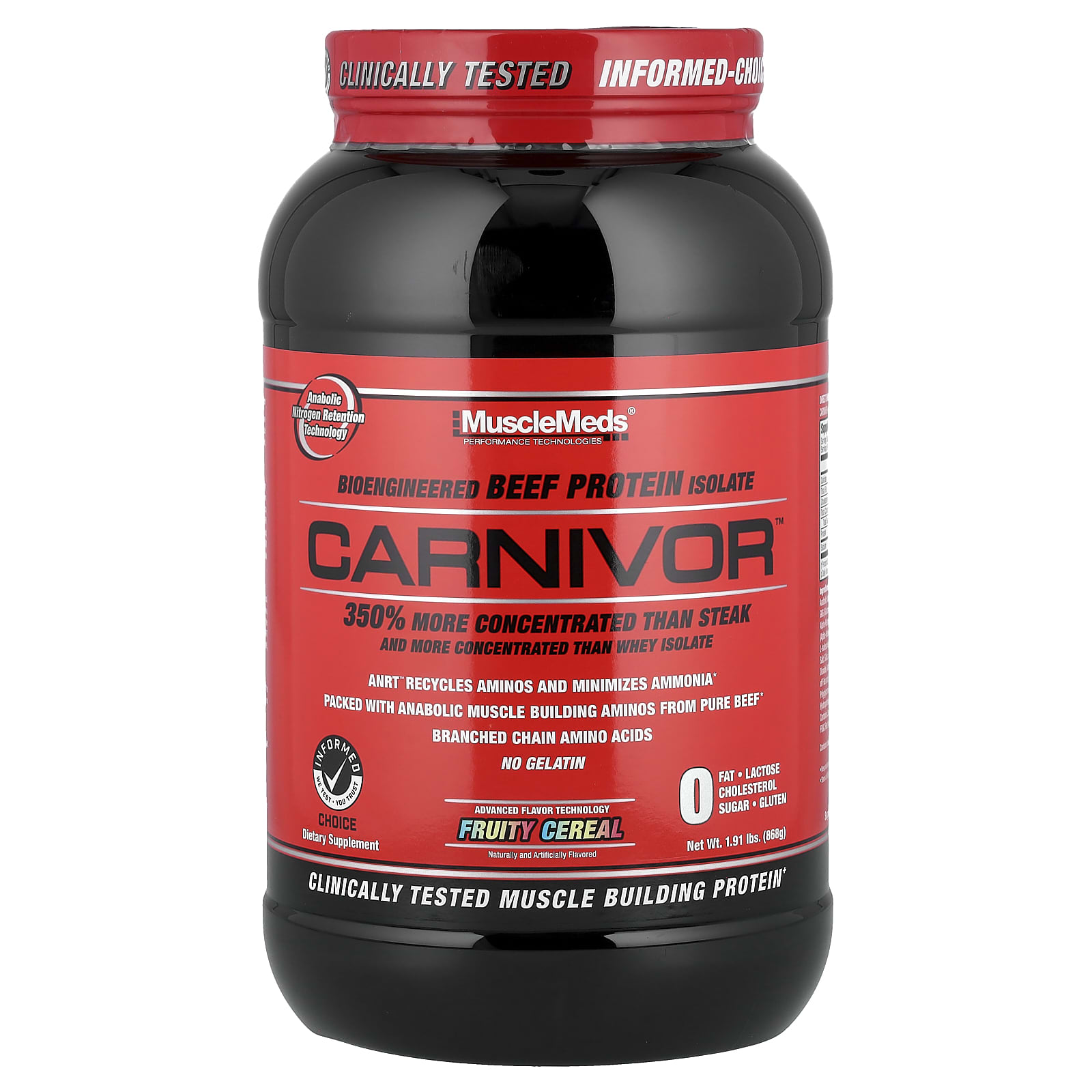 MuscleMeds Carnivor, Bioengineered Beef Protein Isolate – Fruity Cereal – 868 g — Tunisie