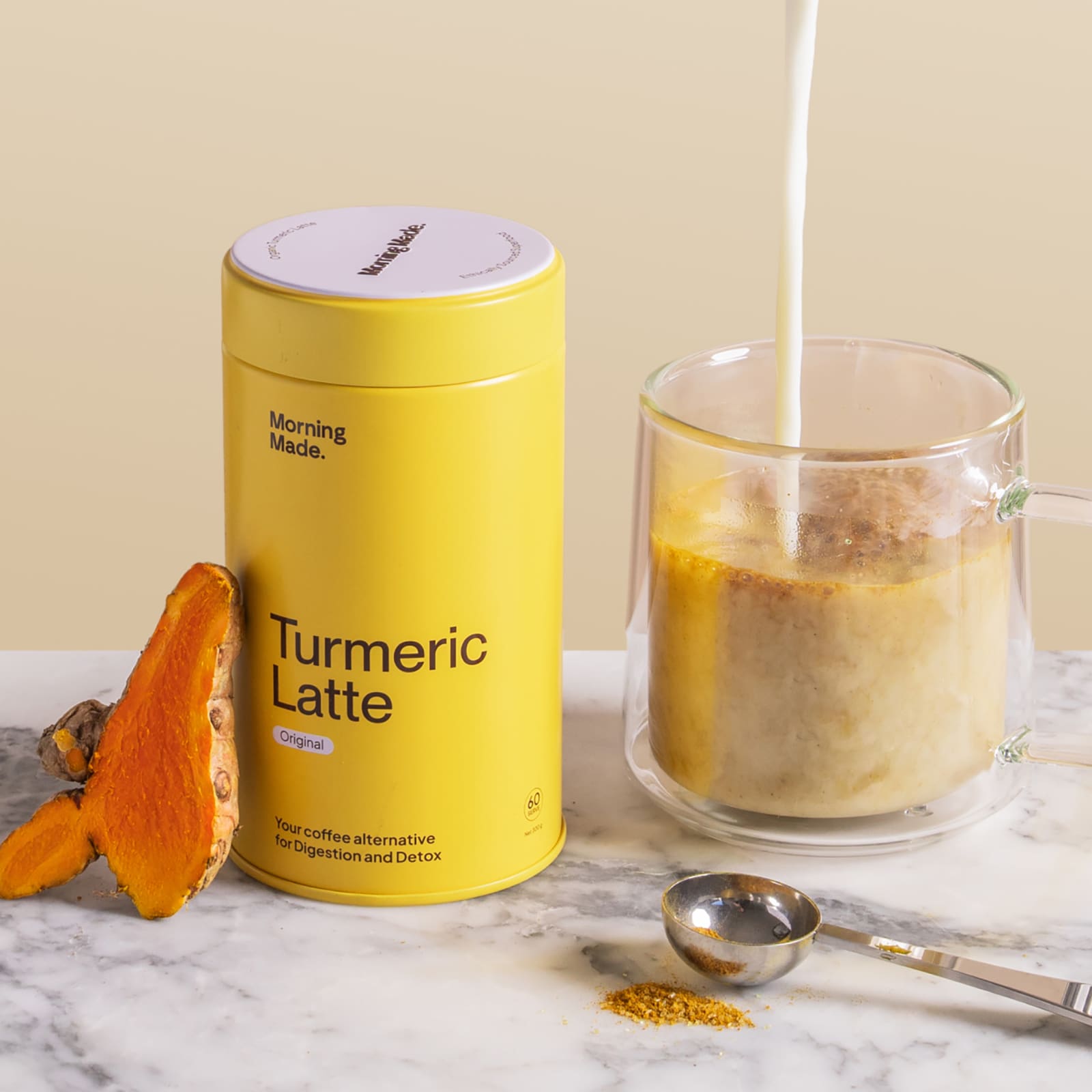 Morning Made Turmeric Latte, Original – 300 g — étiquette 1