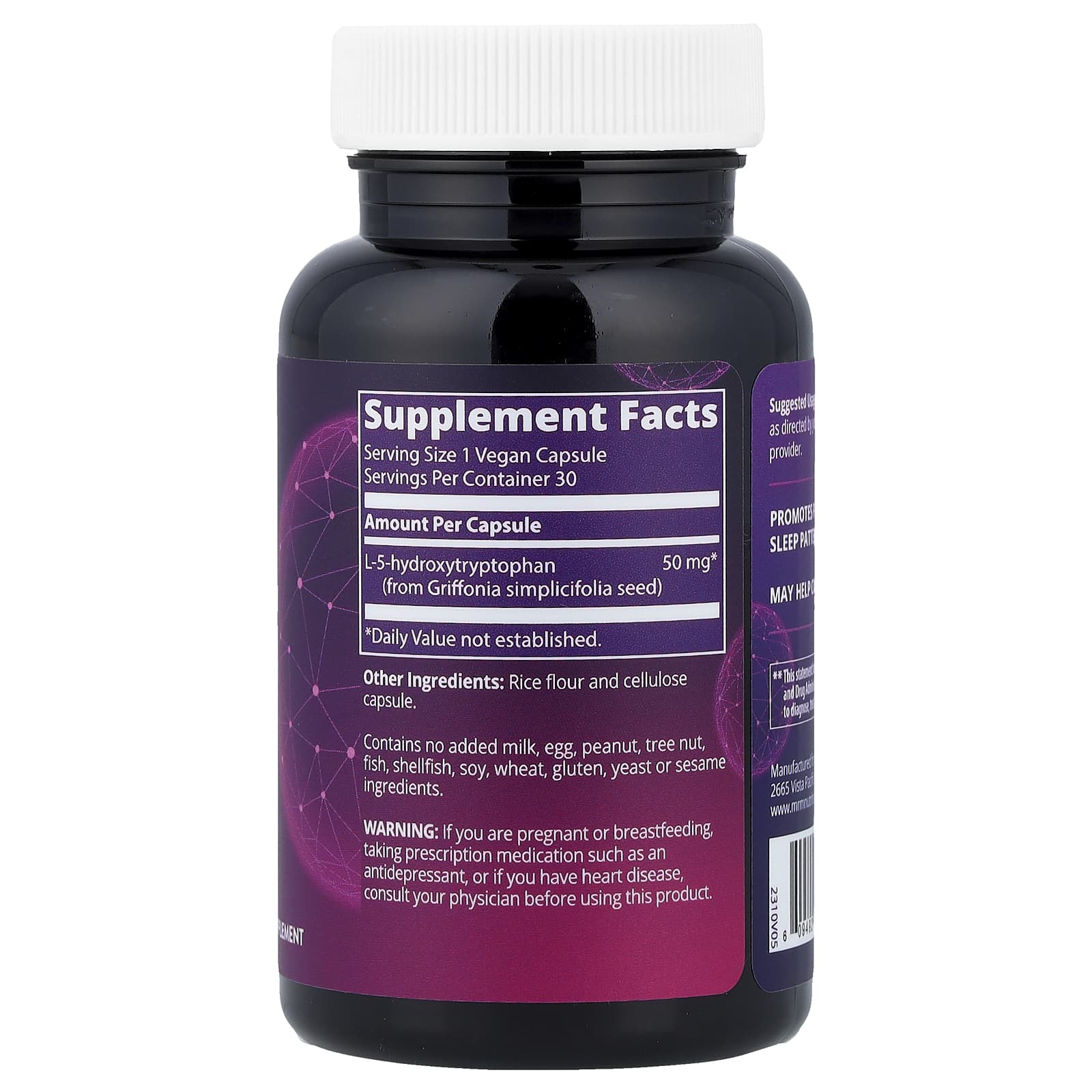 MRM Nutrition 5-HTP – 30 gélules véganes — photo 2 sur 2