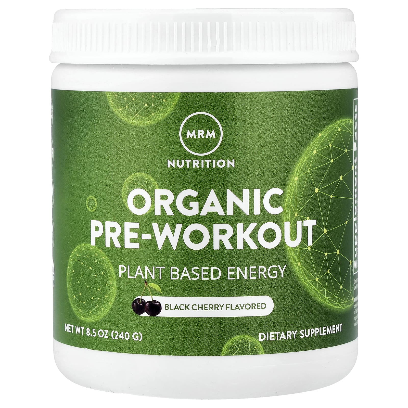MRM Nutrition Organic Pre-Workout – Black Cherry – 240 g — Tunisie