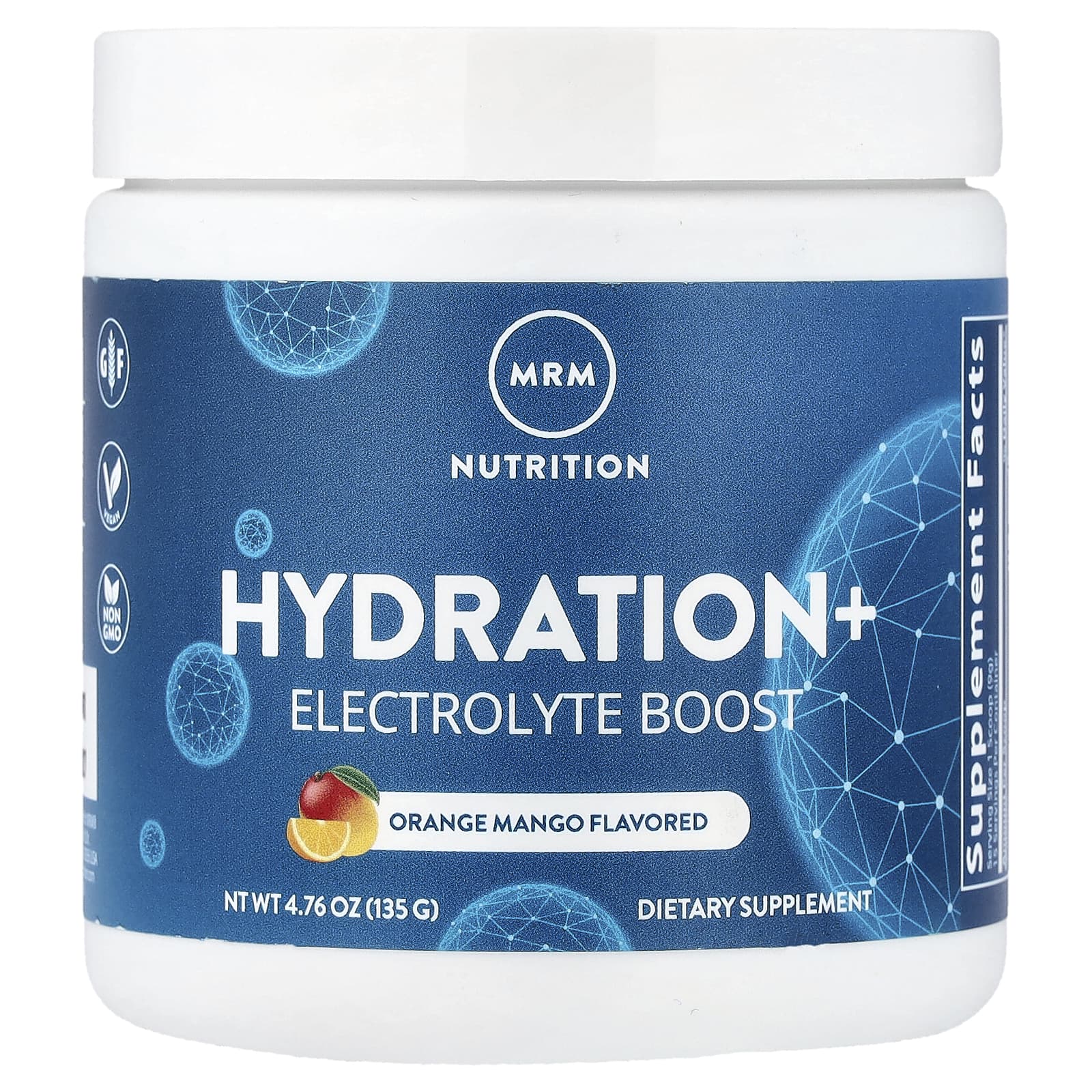 MRM Nutrition Hydration+ Electrolyte Boost – Orange Mango – 135 g — Tunisie
