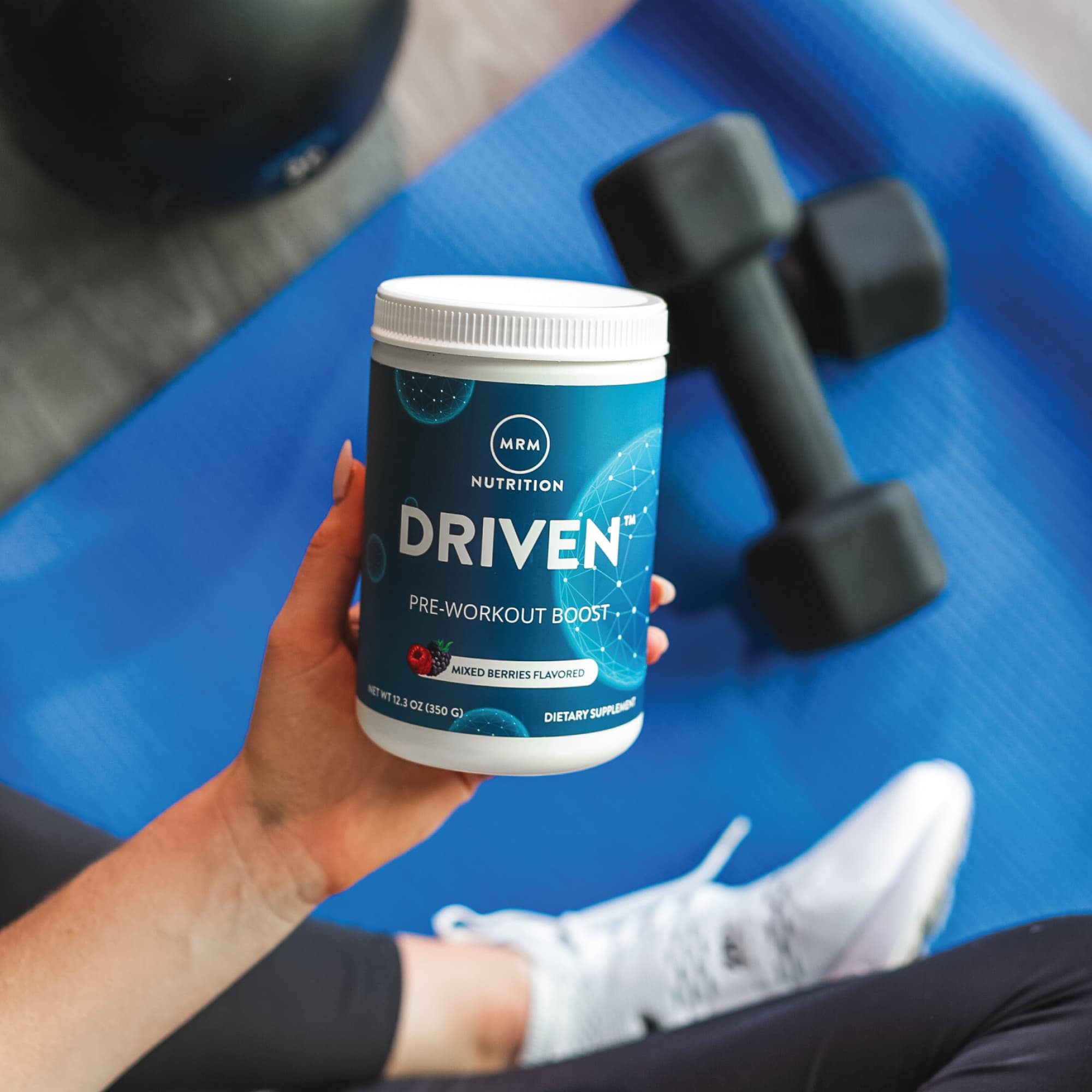 MRM Nutrition DRIVEN, Pre-Workout Boost – Mixed Berries – 350 g — étiquette 2