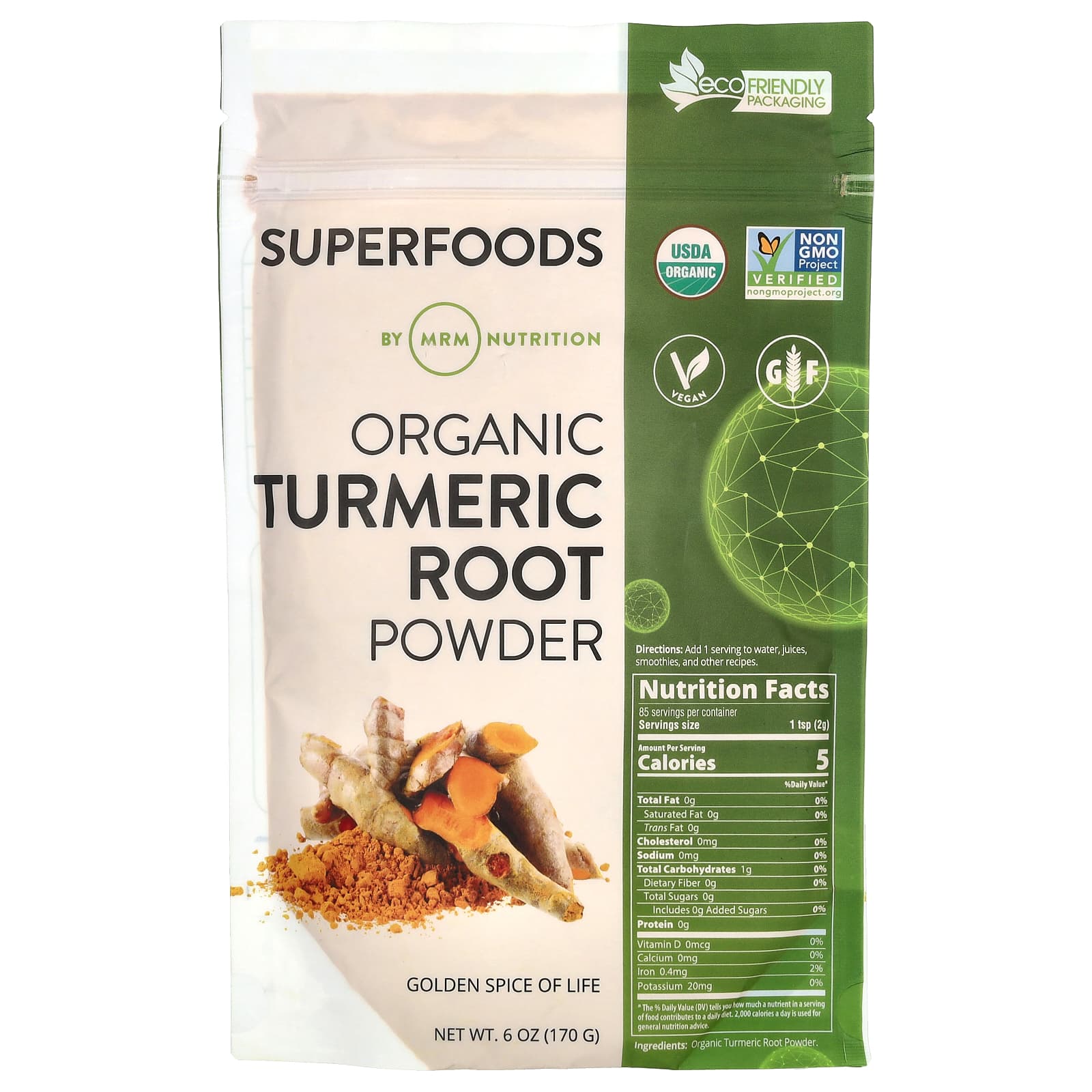 MRM Nutrition Organic Turmeric Root Powder – 170 g — Tunisie