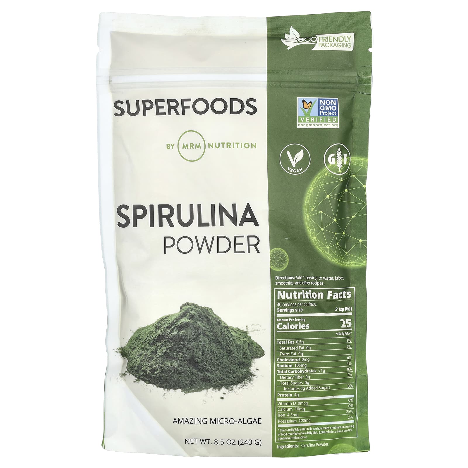 MRM Nutrition Spirulina Powder – 240 g — Tunisie