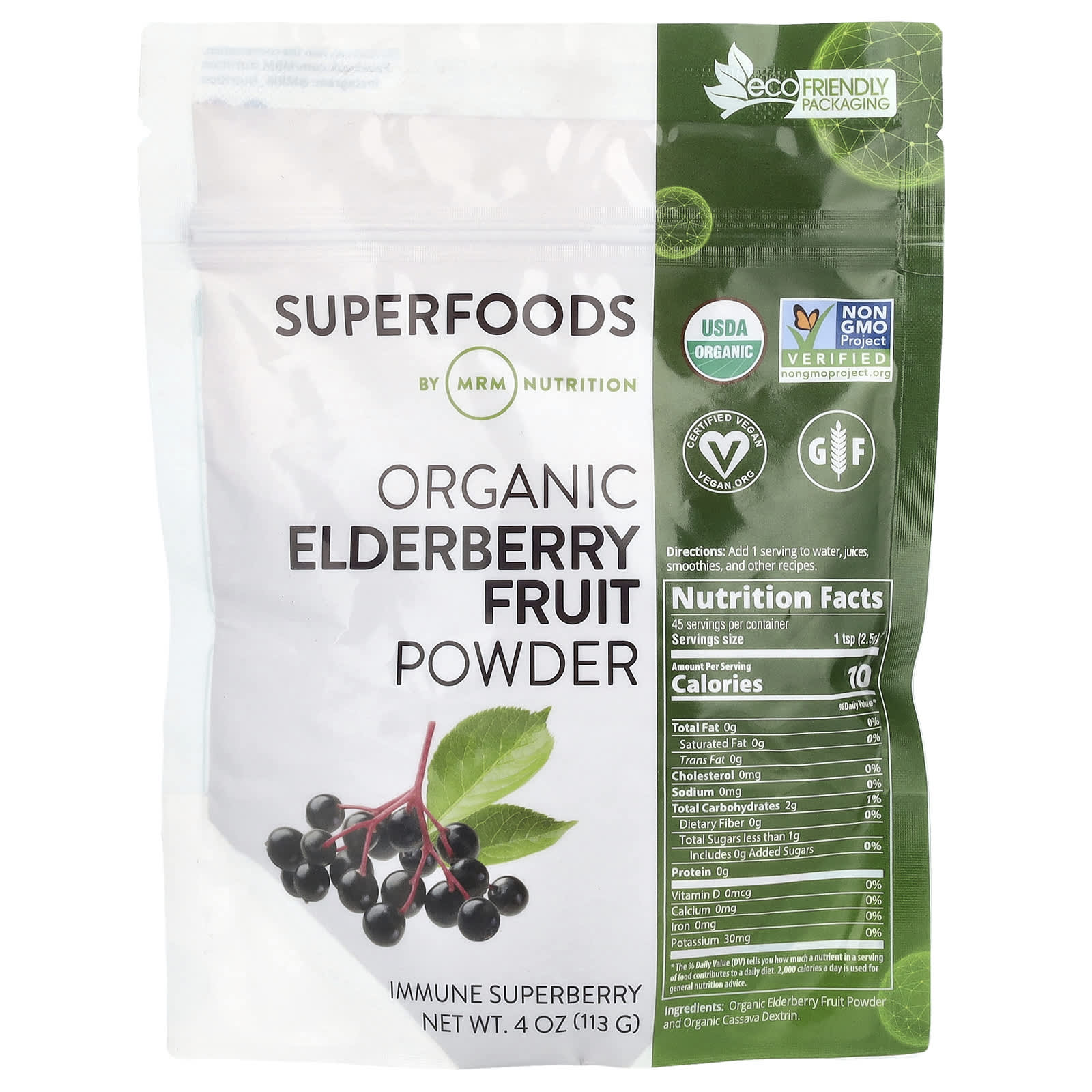 MRM Nutrition Organic Elderberry Fruit Powder – Organic Elderberry Fruit Powder – 113 g — Tunisie