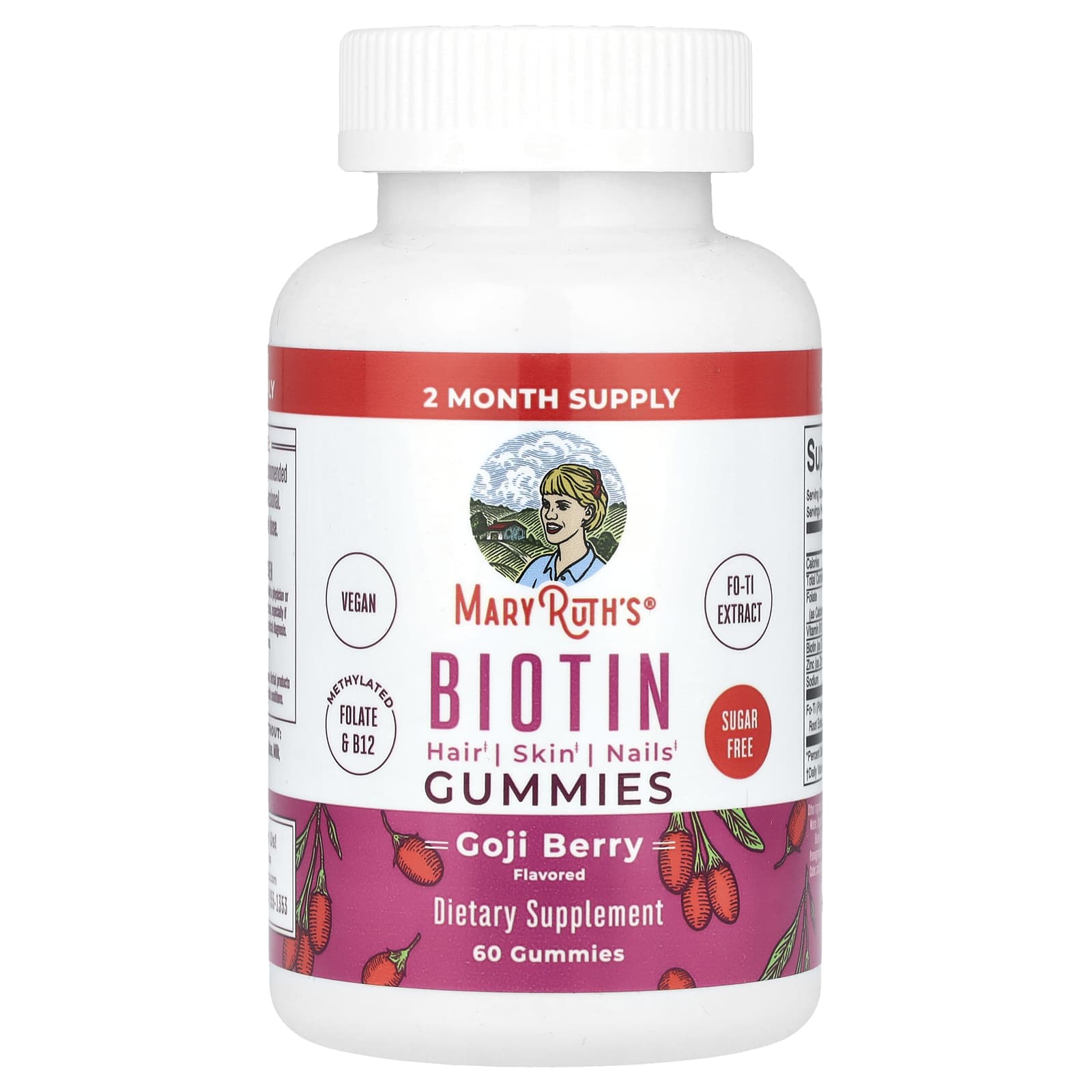 MaryRuth's Biotin Gummies – Goji Berry – 60 gommes — Tunisie