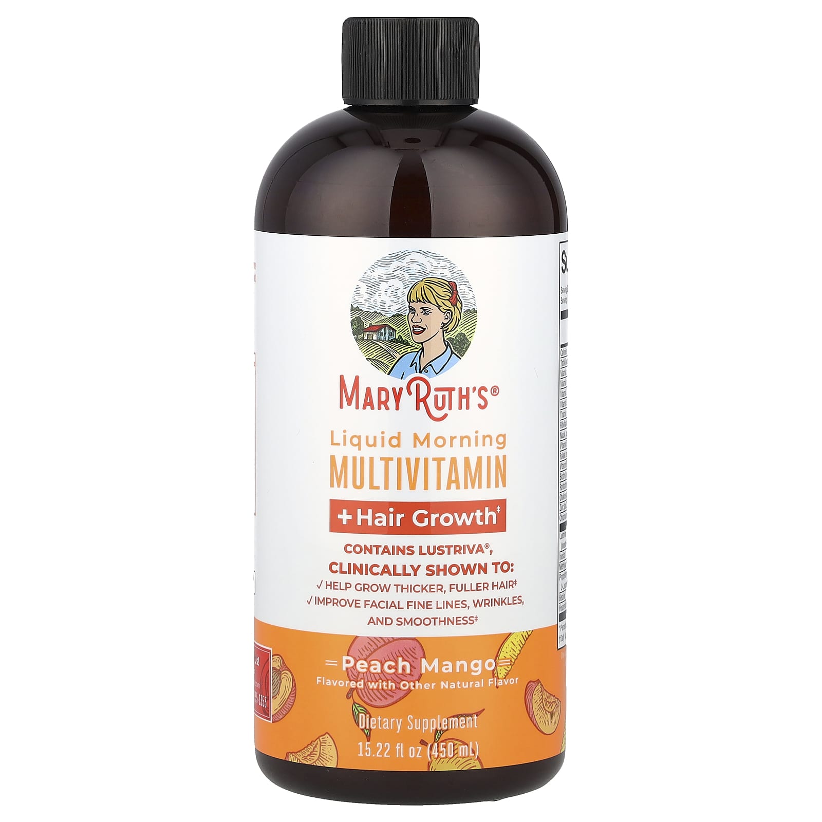 MaryRuth's Liquid Morning Multivitamin + Hair Growth – Peach Mango – 450 ml — Tunisie