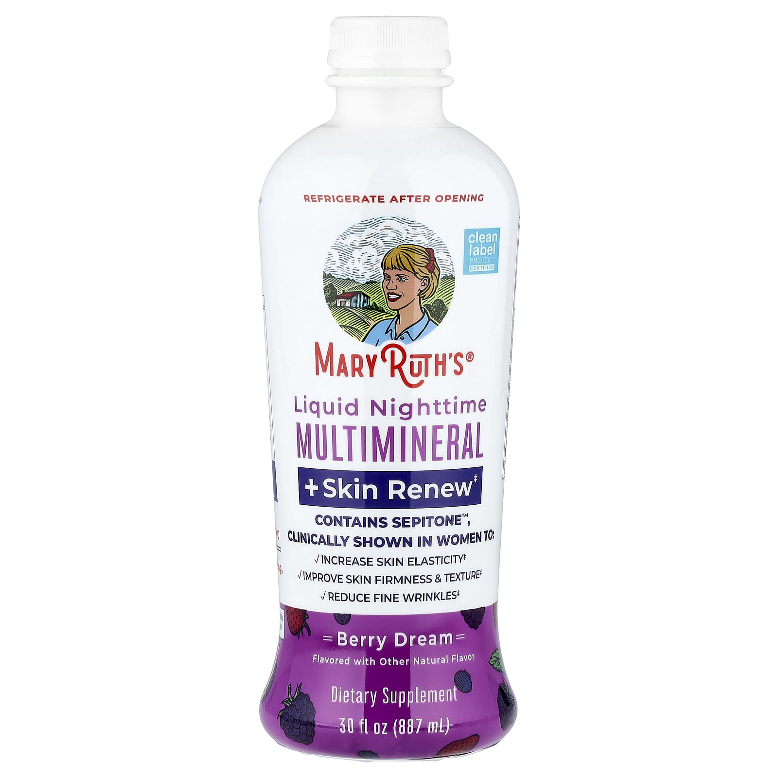 MaryRuth's Liquid Nighttime Multimineral + Skin Renew – Berry Dream – 887 ml — Tunisie