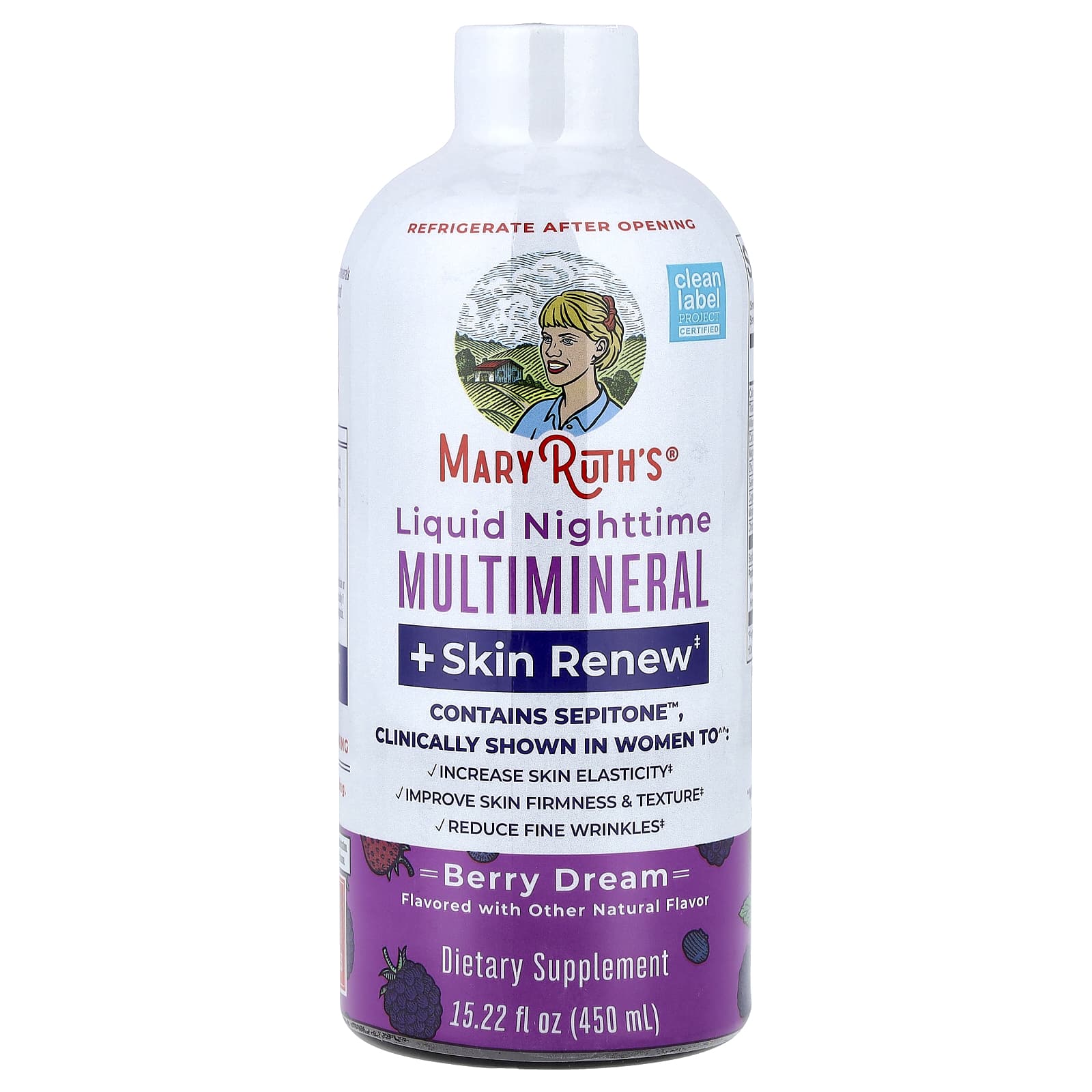 MaryRuth's Liquid Nighttime Multimineral + Skin Renew – Berry Dream – 450 ml — Tunisie