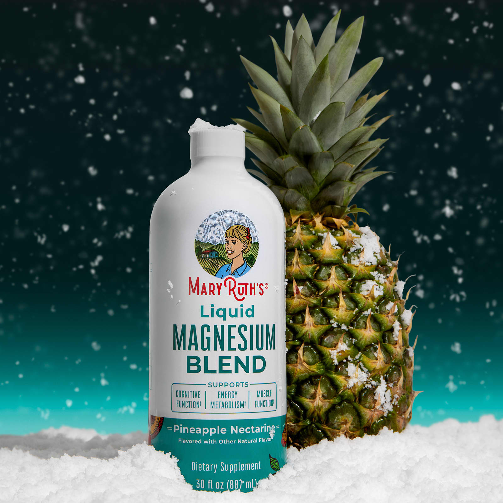 MaryRuth's Liquid Magnesium Blend – Pineapple Nectarine – 887 ml — étiquette 1