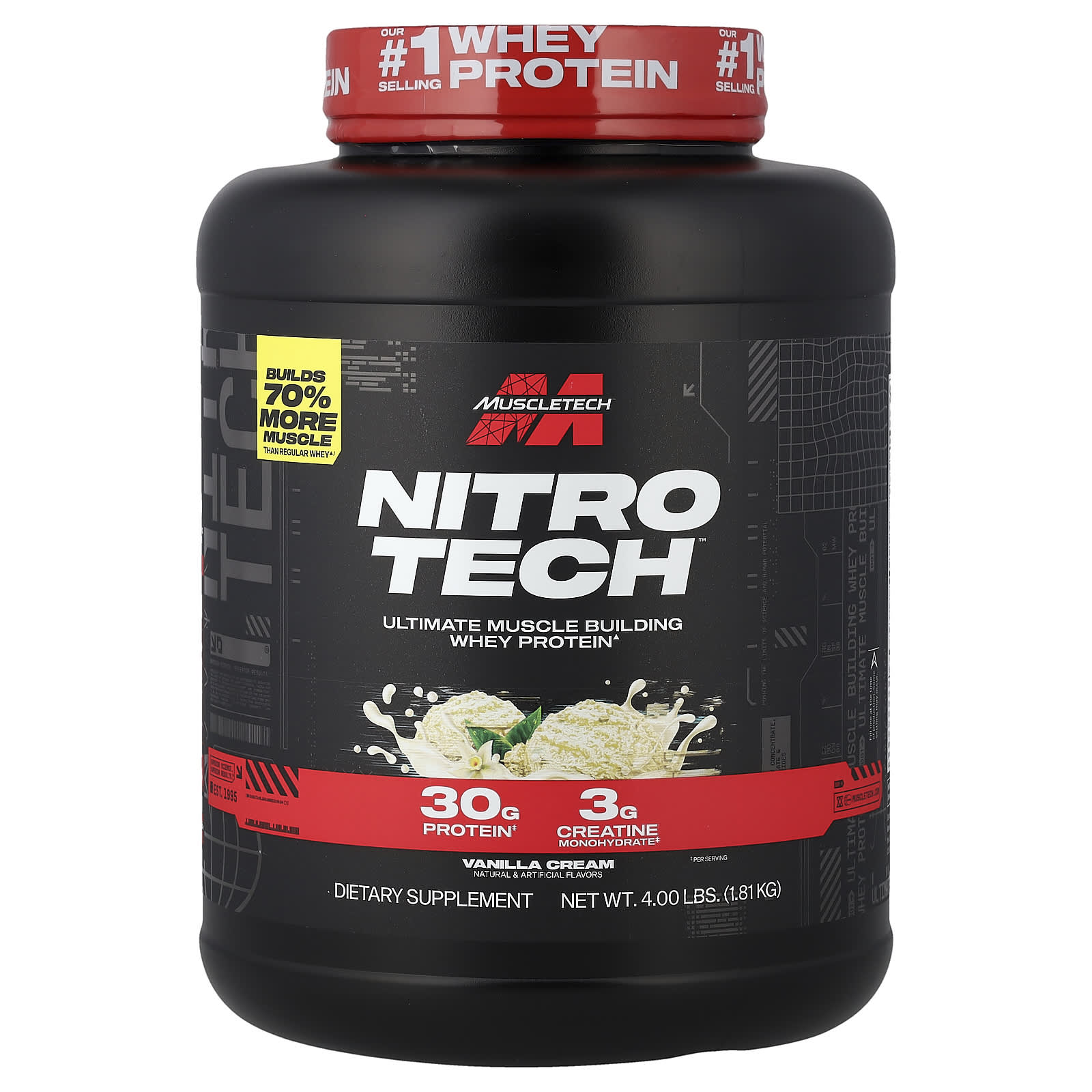 MuscleTech Nitro-Tech Whey Protein – Vanilla Cream – 1,81 kg — Tunisie