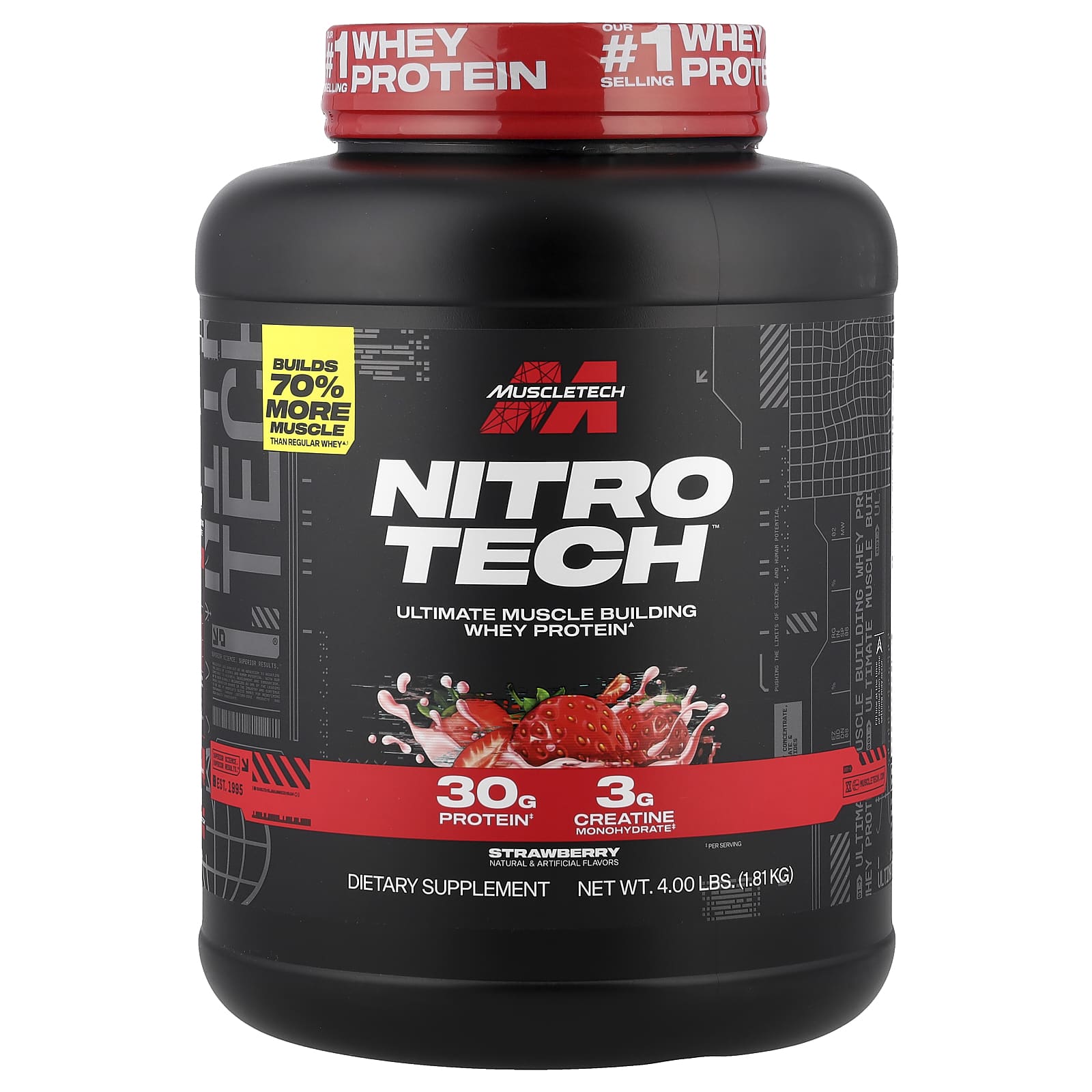 MuscleTech Nitro-Tech Whey Protein – Strawberry – 1,81 kg — Tunisie