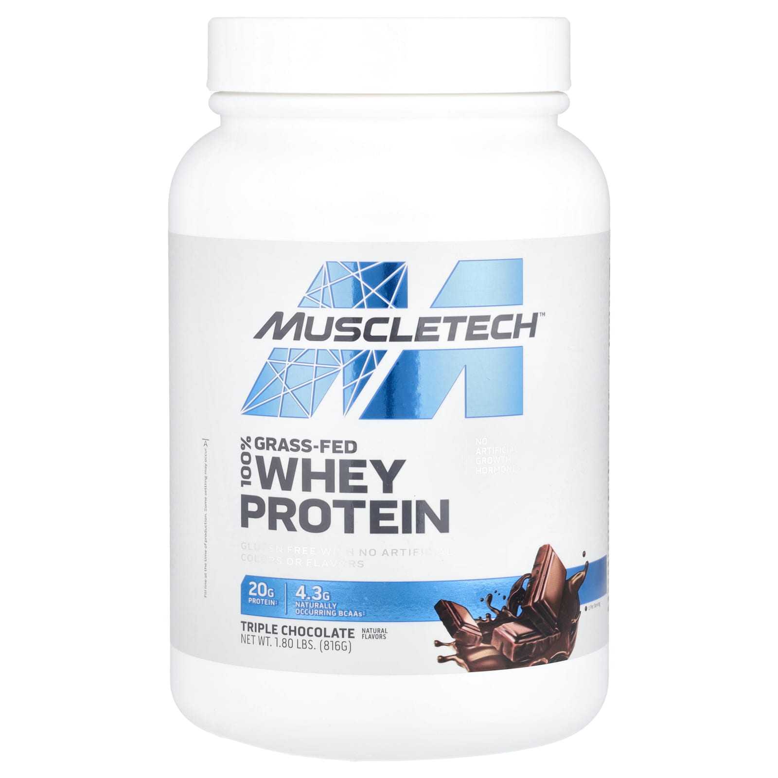 MuscleTech 100% Grass-Fed Whey Protein – Triple Chocolate – 816 g — Tunisie