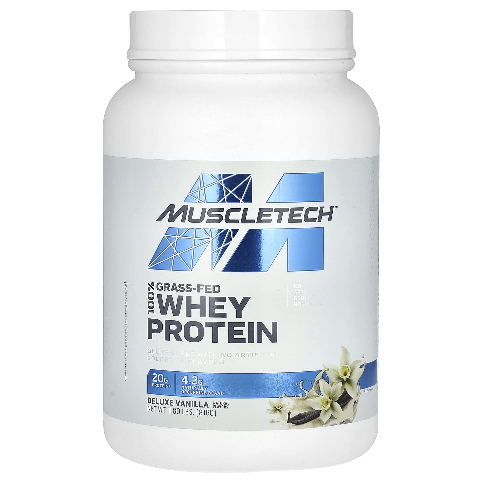 MuscleTech 100% Grass-Fed Whey Protein – Deluxe Vanilla – 816 g — Tunisie