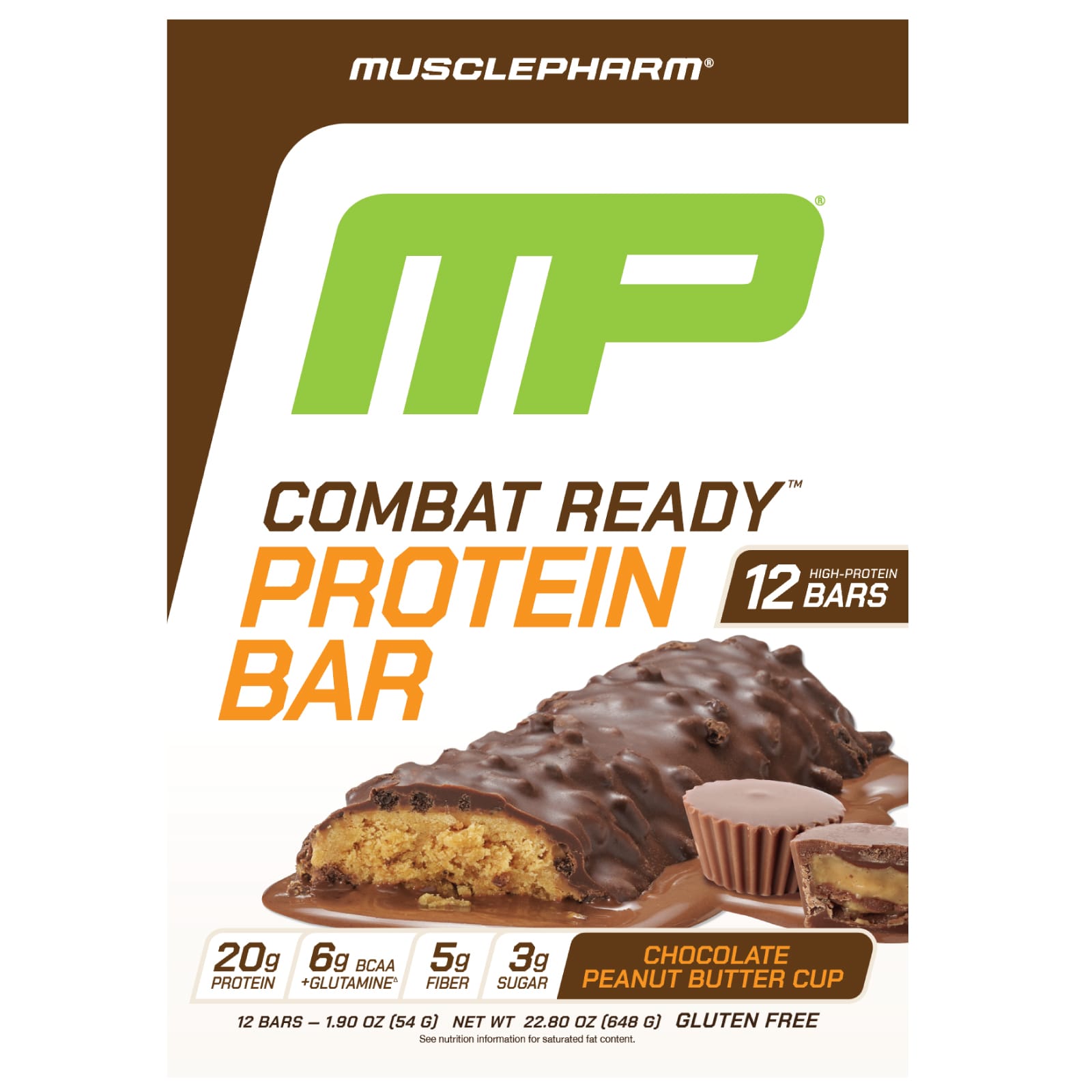 MusclePharm Combat Ready Protein Bar – Chocolate Peanut Butter Cup – 54 g — Tunisie