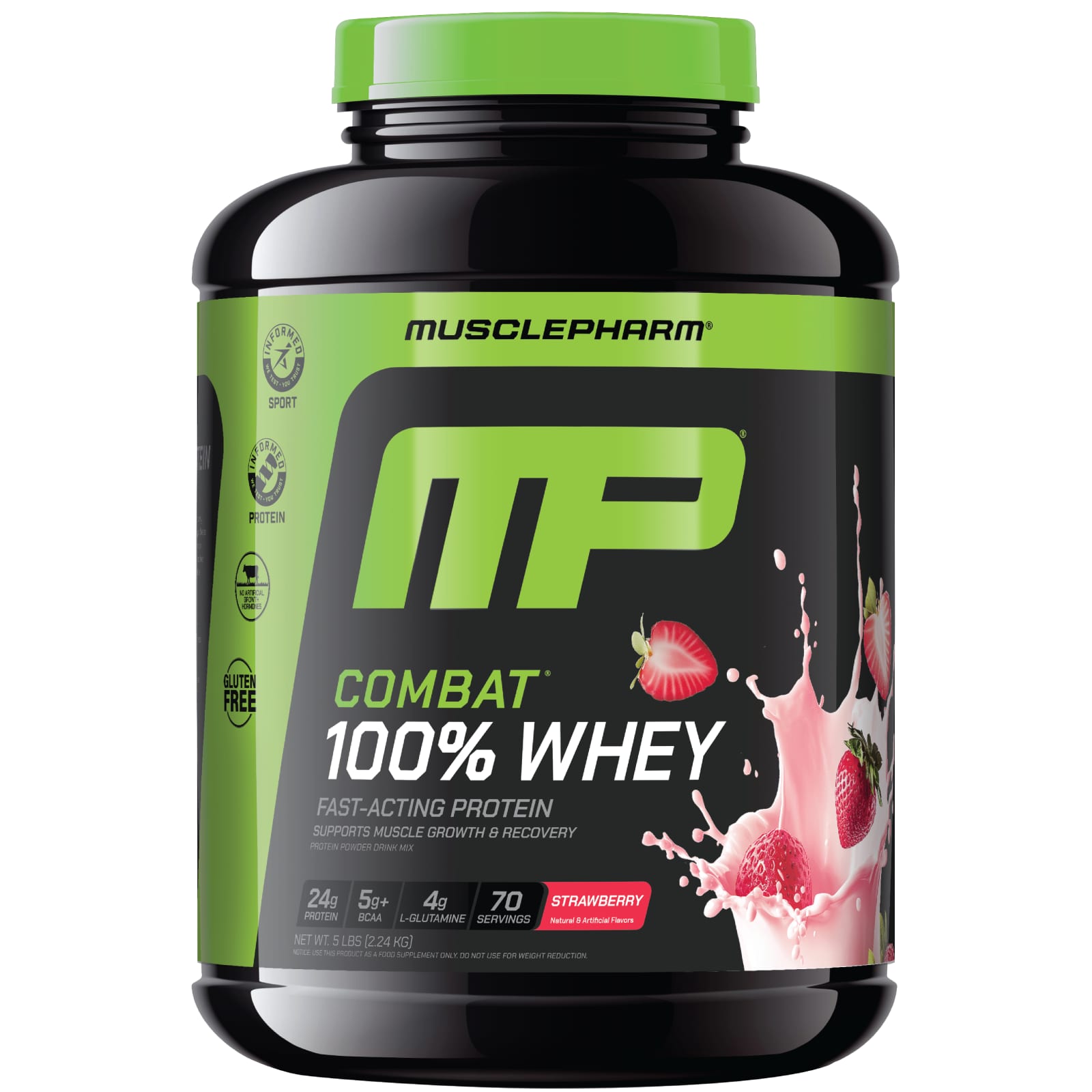 MusclePharm Combat 100% Whey Protein Powder – Strawberry – 2,24 kg — Tunisie
